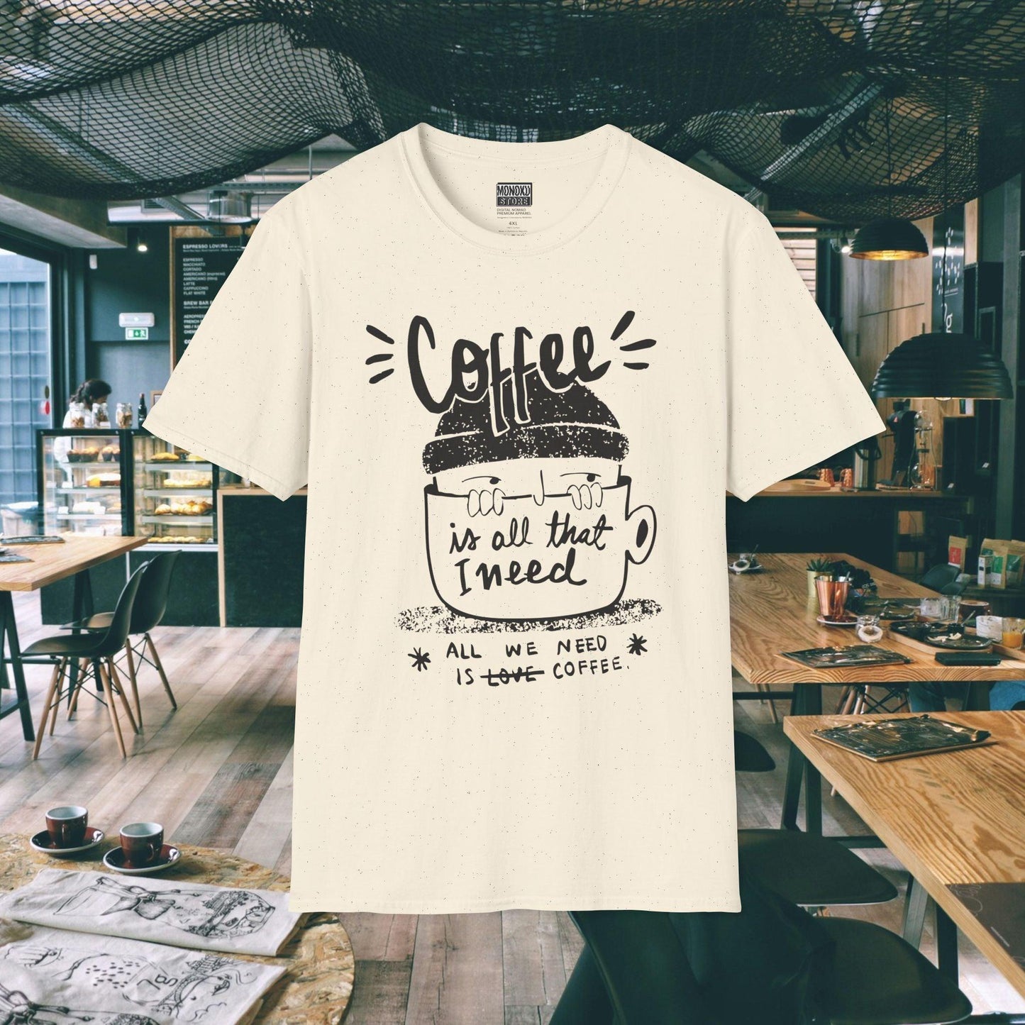 Coffee Vibes T-shirt - Gift for Digital Nomads, Creatives & Developers | Work-From-Anywhere Shirt - Monoku Store