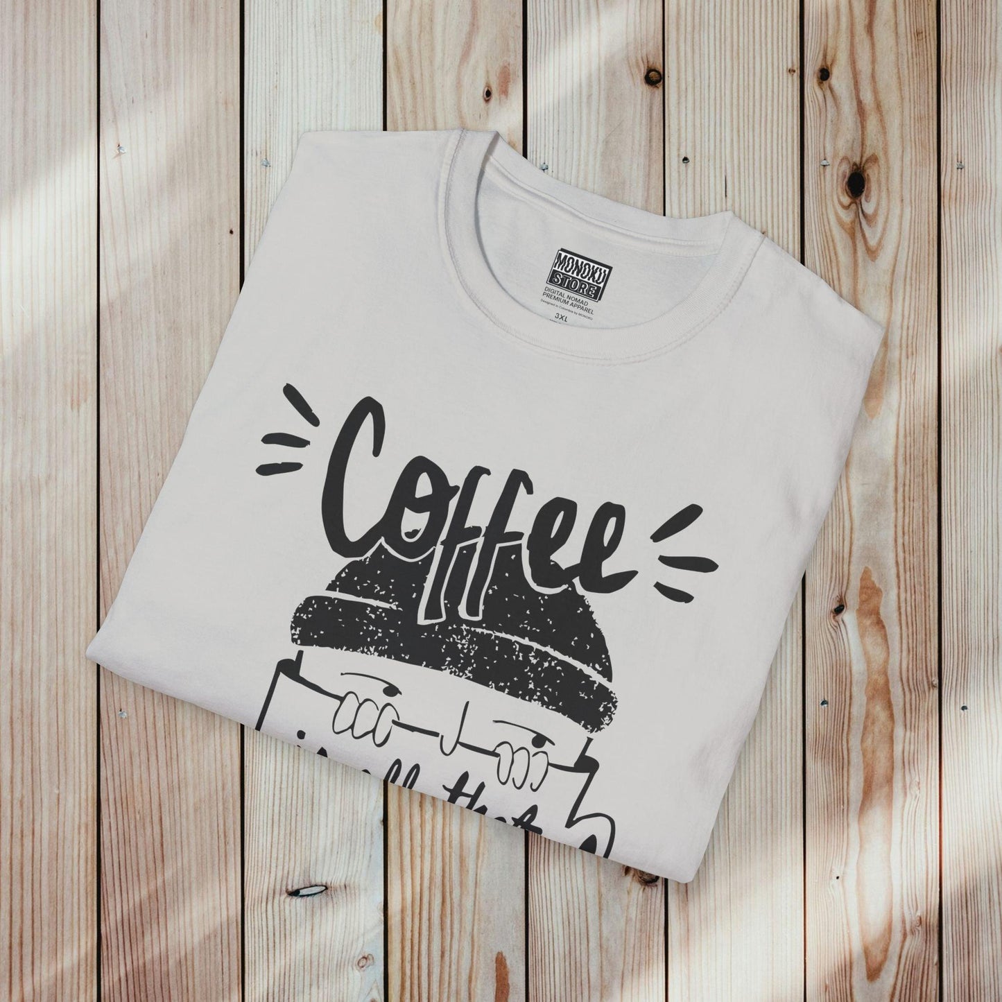 Coffee Vibes T-shirt - Gift for Digital Nomads, Creatives & Developers | Work-From-Anywhere Shirt - Monoku Store