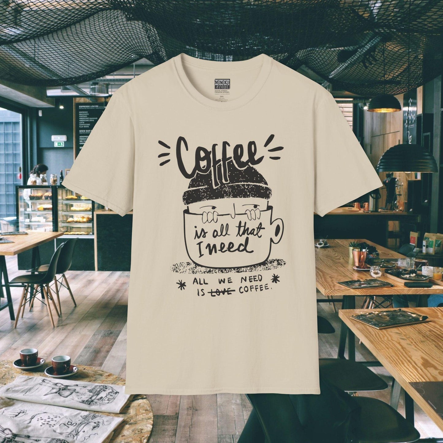 Coffee Vibes T-shirt - Gift for Digital Nomads, Creatives & Developers | Work-From-Anywhere Shirt - Monoku Store