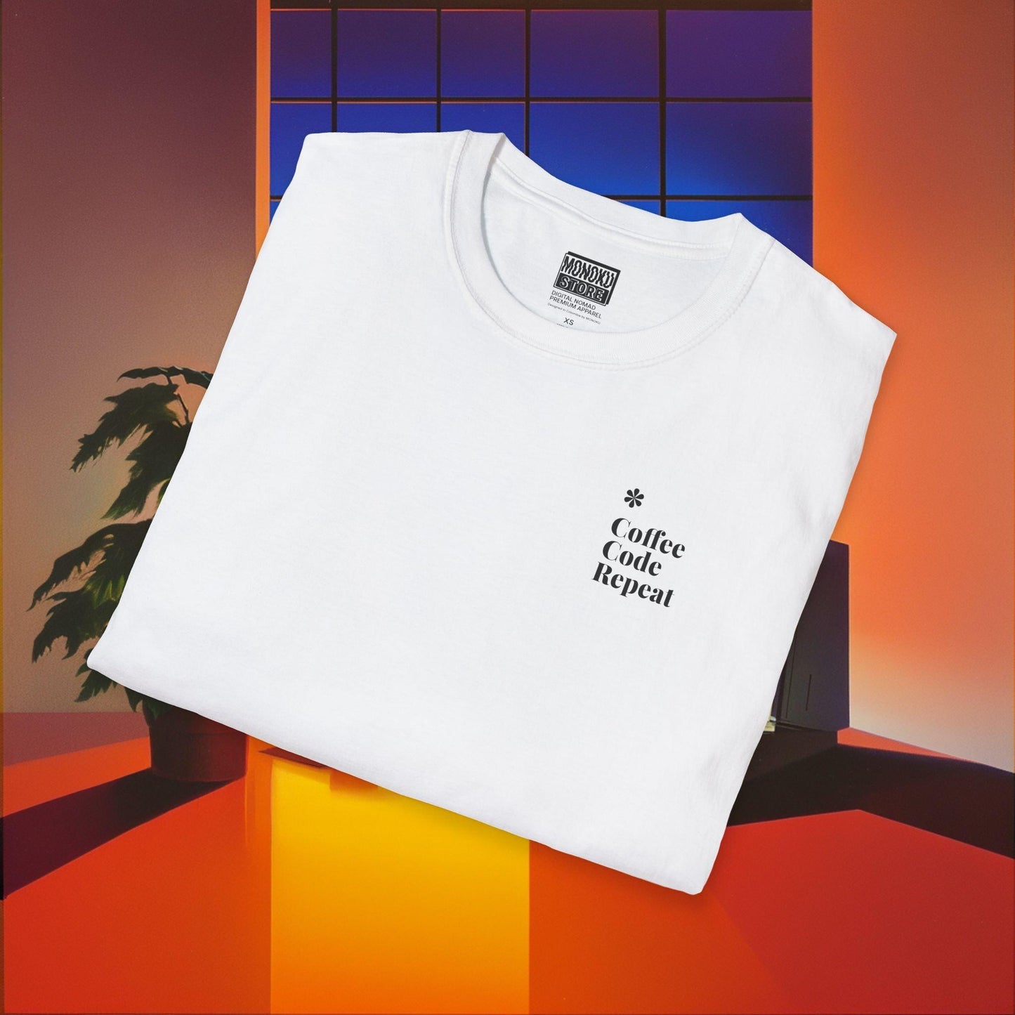Coffee Code Repeat T-shirt - Programmer Gift, T-shirt for Coders, Devs & Digital Nomads - Monoku Store