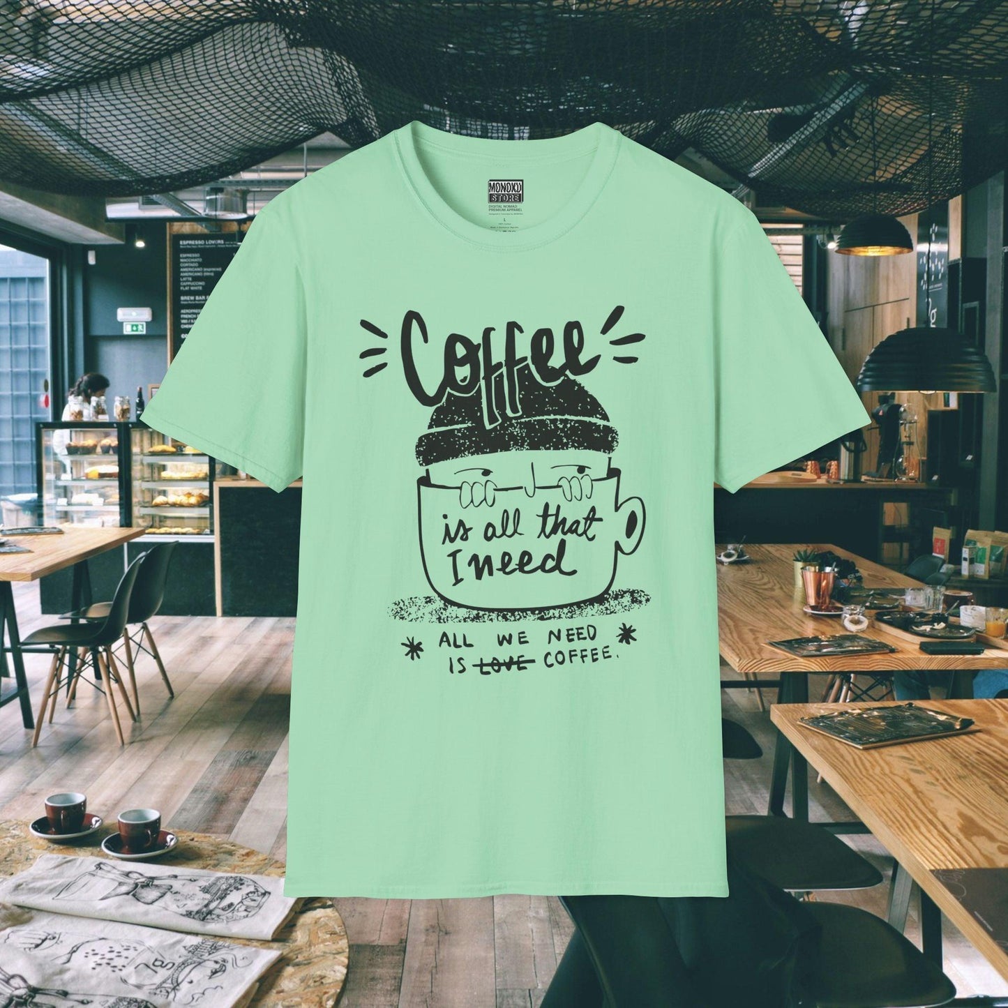 Coffee Vibes T-shirt - Gift for Digital Nomads, Creatives & Developers | Work-From-Anywhere Shirt - Monoku Store