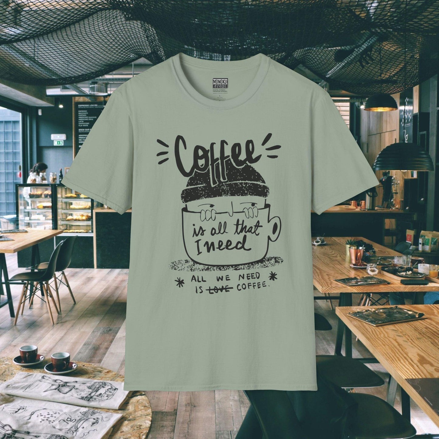Coffee Vibes T-shirt - Gift for Digital Nomads, Creatives & Developers | Work-From-Anywhere Shirt - Monoku Store