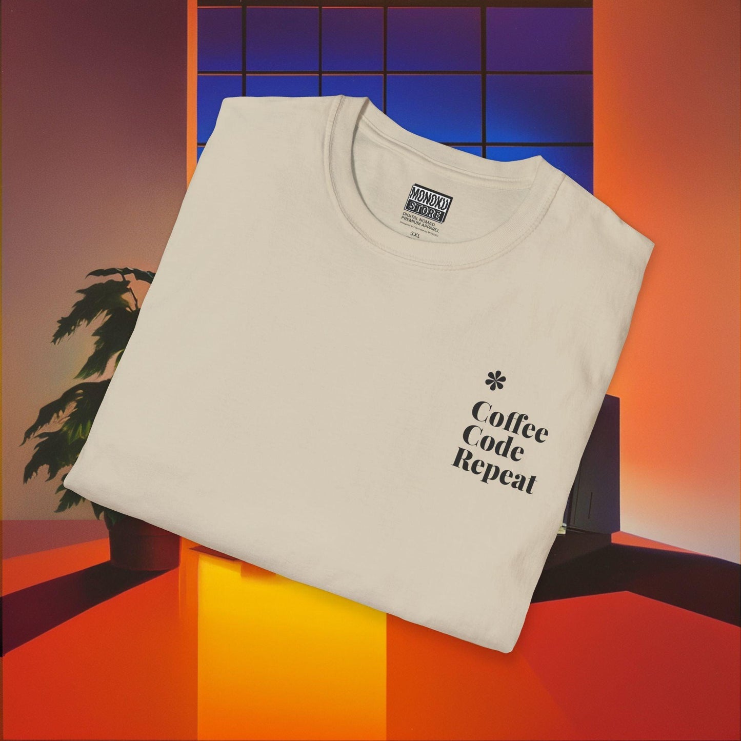 Coffee Code Repeat T-shirt - Programmer Gift, T-shirt for Coders, Devs & Digital Nomads - Monoku Store