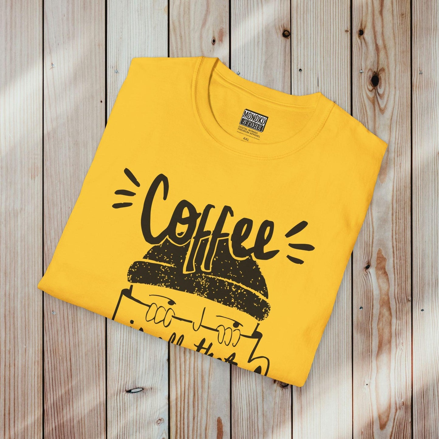 Coffee Vibes T-shirt - Gift for Digital Nomads, Creatives & Developers | Work-From-Anywhere Shirt - Monoku Store