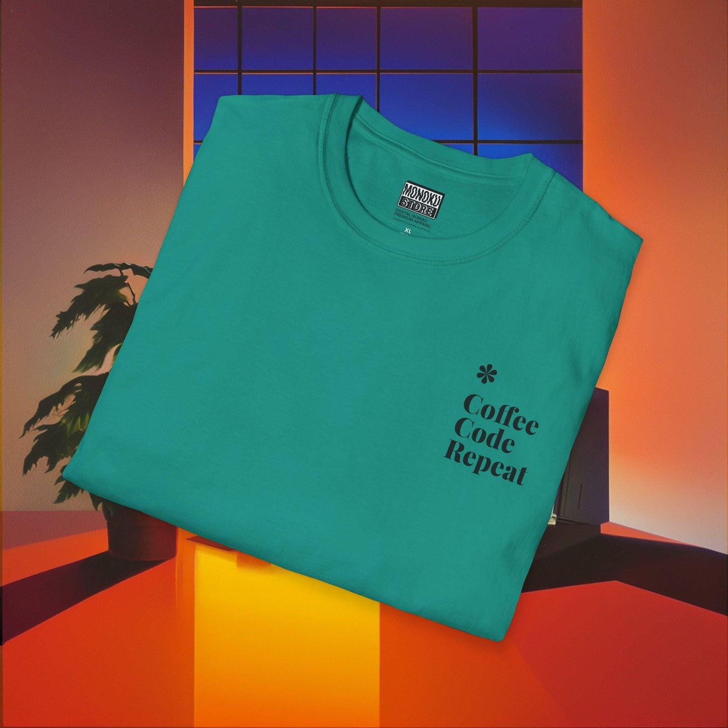 Coffee Code Repeat T-shirt - Programmer Gift, T-shirt for Coders, Devs & Digital Nomads - Monoku Store