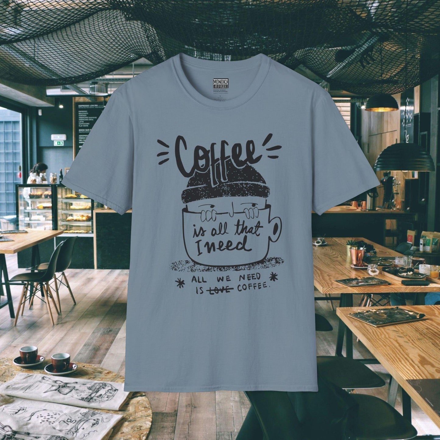 Coffee Vibes T-shirt - Gift for Digital Nomads, Creatives & Developers | Work-From-Anywhere Shirt - Monoku Store