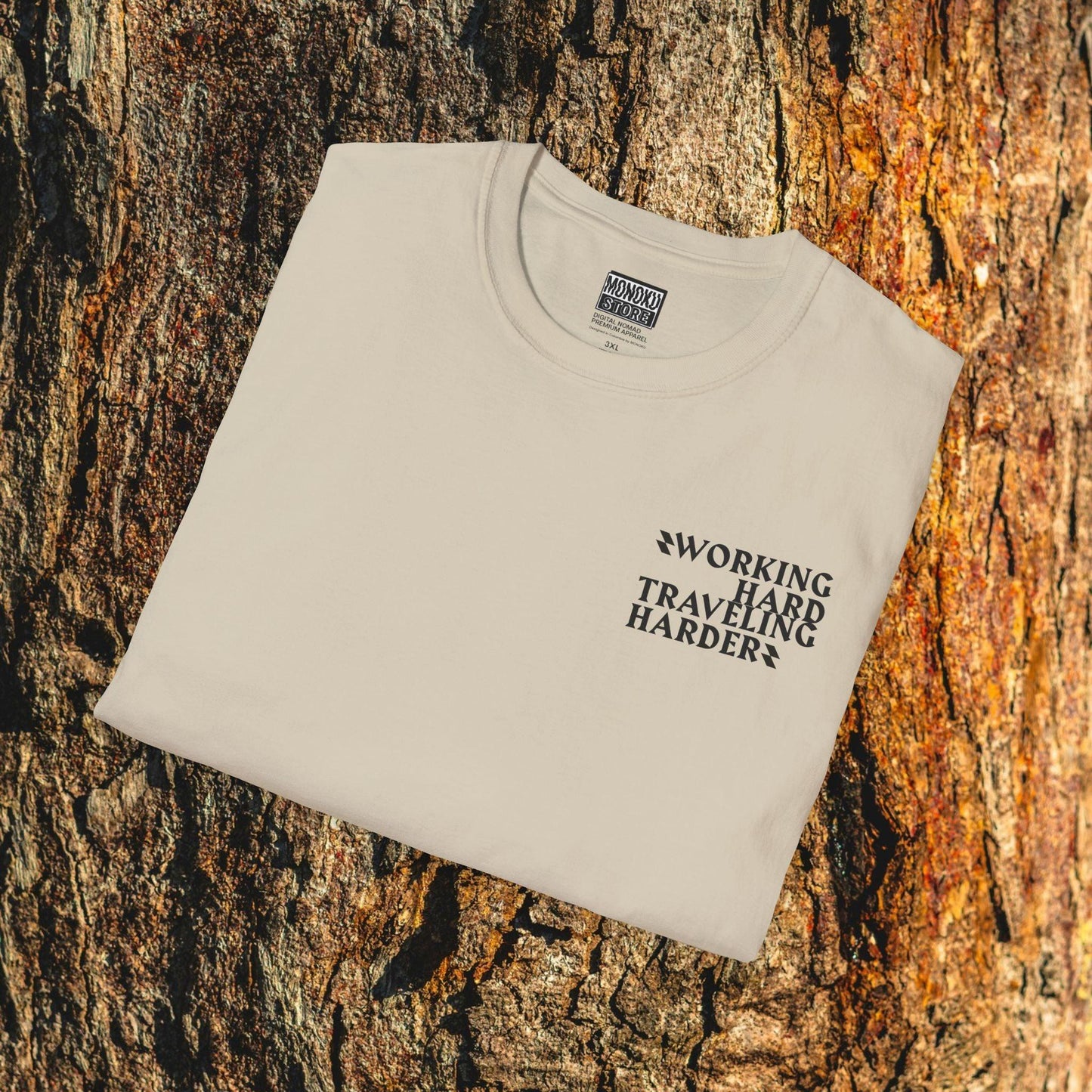 Working Hard, Traveling Harder T-shirt β Digital Nomad Lifestyle | Unisex Remote Work Shirt - Monoku Store