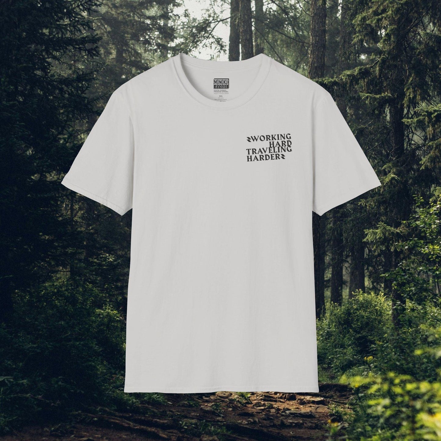 Working Hard, Traveling Harder T-shirt β Digital Nomad Lifestyle | Unisex Remote Work Shirt - Monoku Store