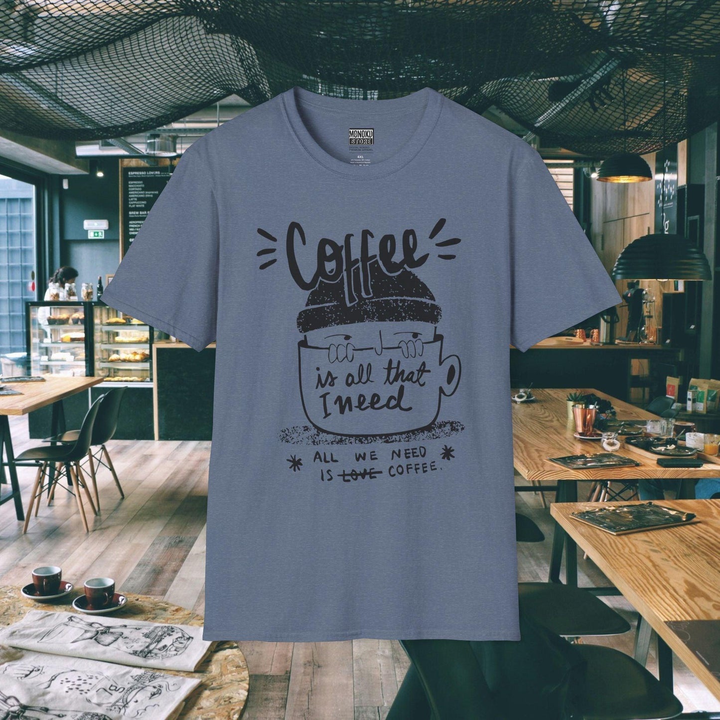Coffee Vibes T-shirt - Gift for Digital Nomads, Creatives & Developers | Work-From-Anywhere Shirt - Monoku Store