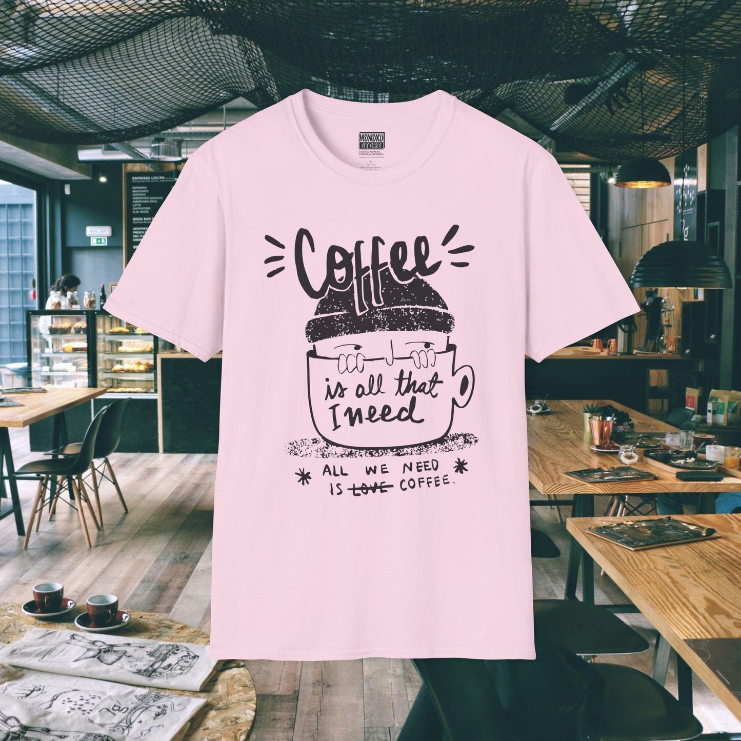 Coffee Vibes T-shirt - Gift for Digital Nomads, Creatives & Developers | Work-From-Anywhere Shirt - Monoku Store
