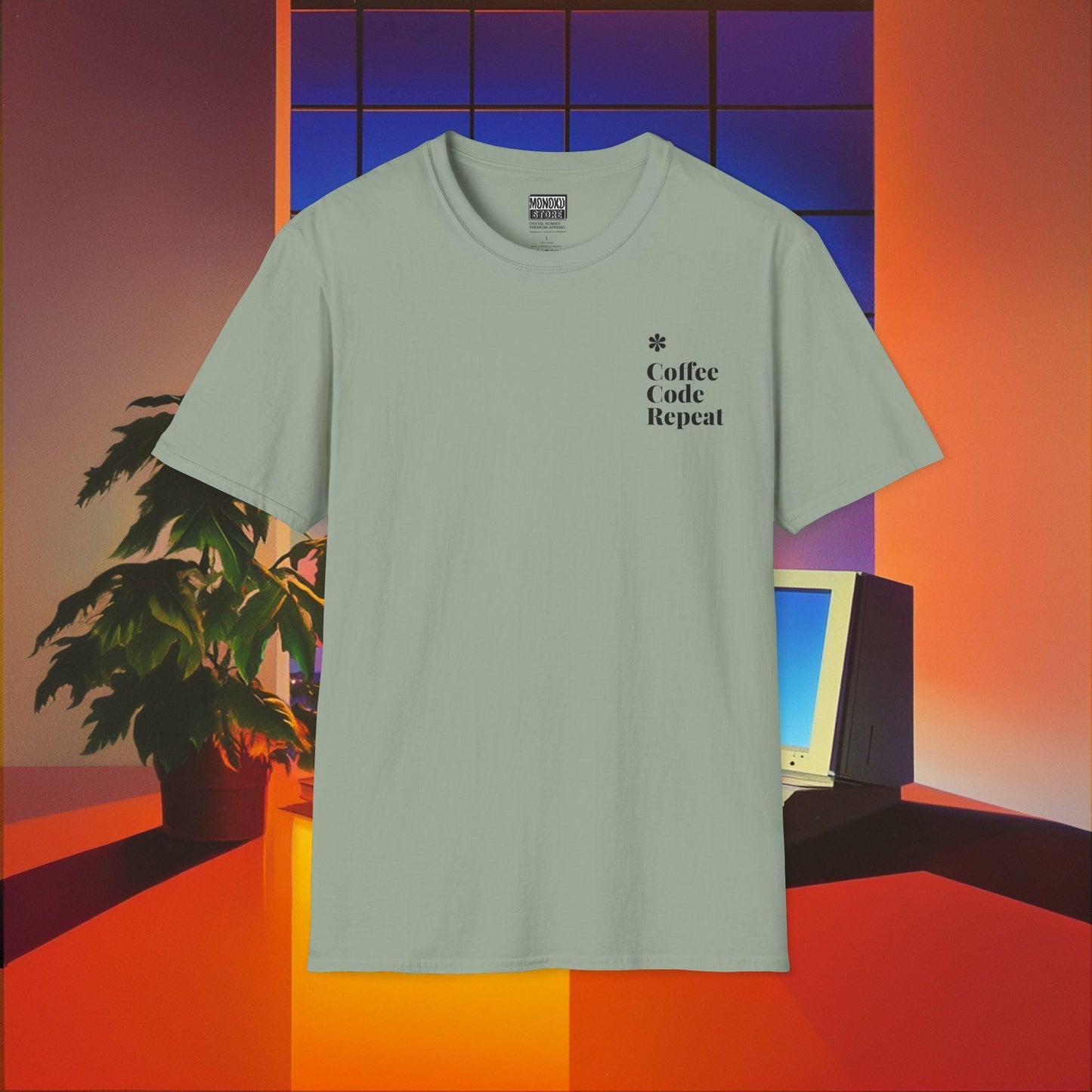 Coffee Code Repeat T-shirt - Programmer Gift, T-shirt for Coders, Devs & Digital Nomads - Monoku Store