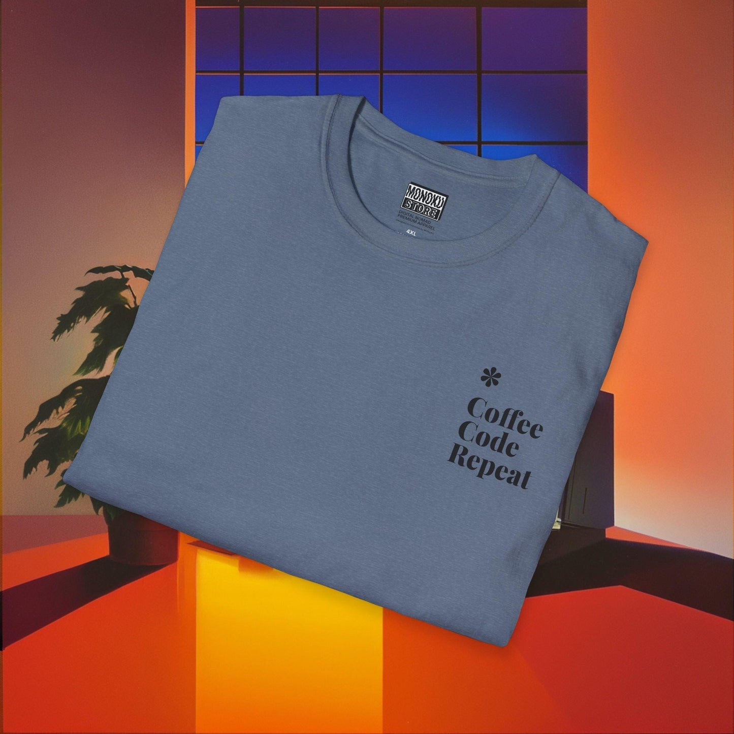 Coffee Code Repeat T-shirt - Programmer Gift, T-shirt for Coders, Devs & Digital Nomads - Monoku Store