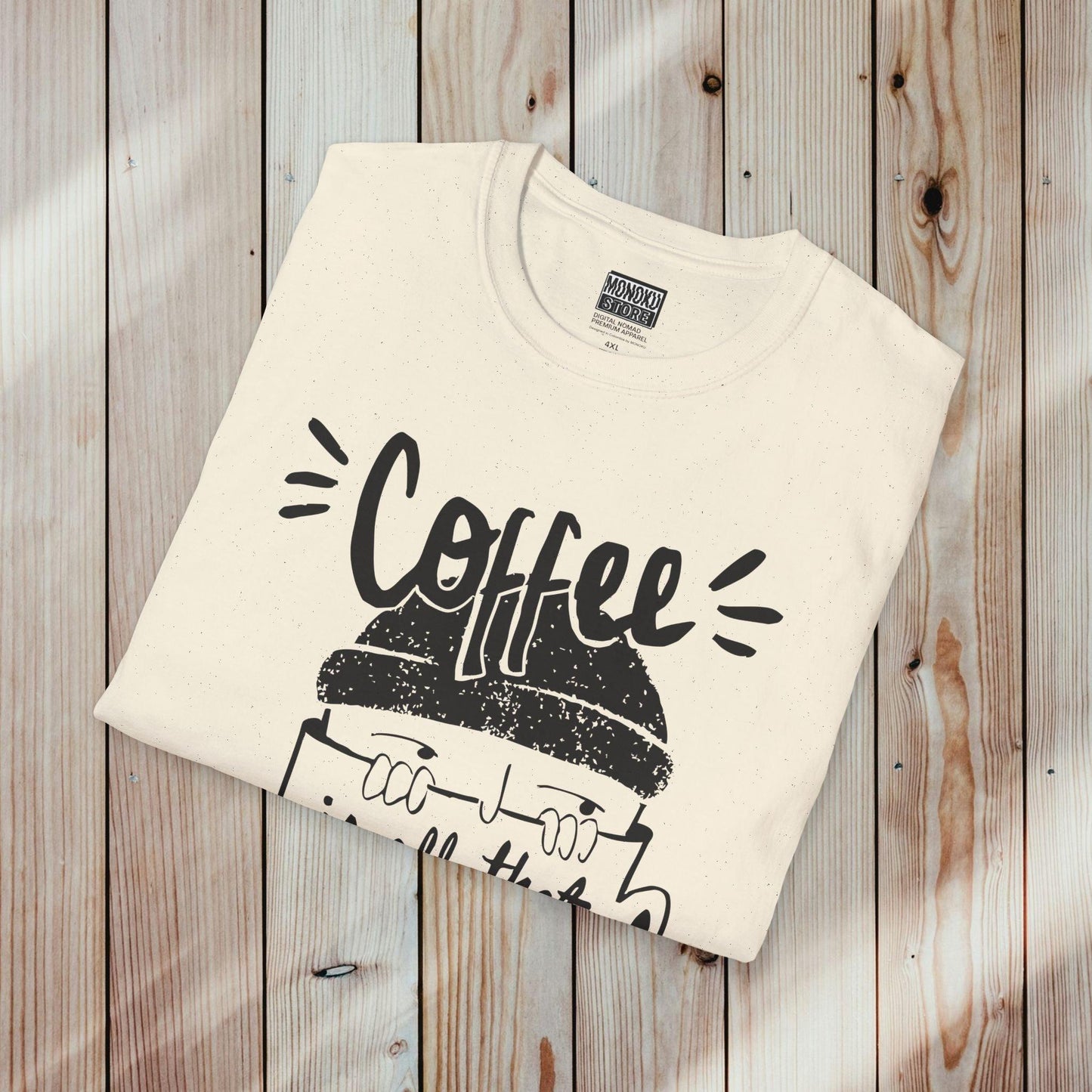 Coffee Vibes T-shirt - Gift for Digital Nomads, Creatives & Developers | Work-From-Anywhere Shirt - Monoku Store