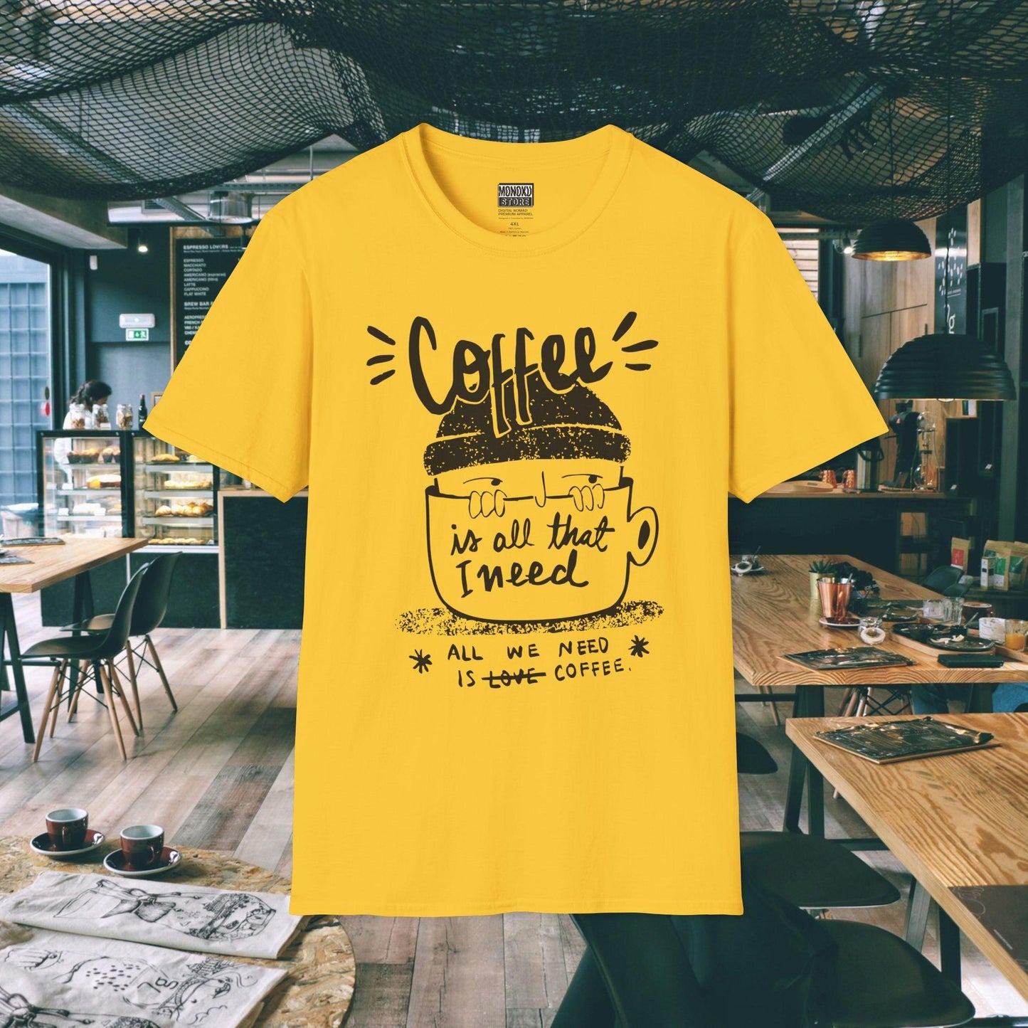 Coffee Vibes T-shirt - Gift for Digital Nomads, Creatives & Developers | Work-From-Anywhere Shirt - Monoku Store