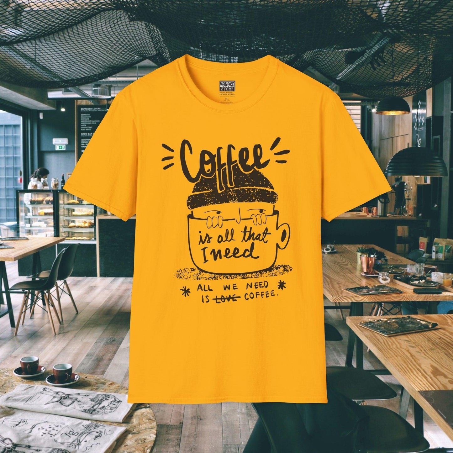 Coffee Vibes T-shirt - Gift for Digital Nomads, Creatives & Developers | Work-From-Anywhere Shirt - Monoku Store