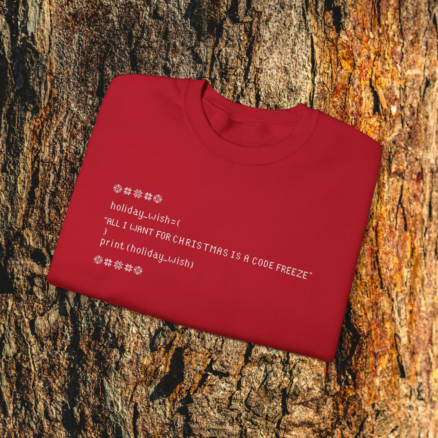 "All I Want for Christmas is a Code Freeze" | Perfect Sweatshirt for Programmers, Limited Edition | Funny Holiday Techwear | Black Friday, Holiday Gift