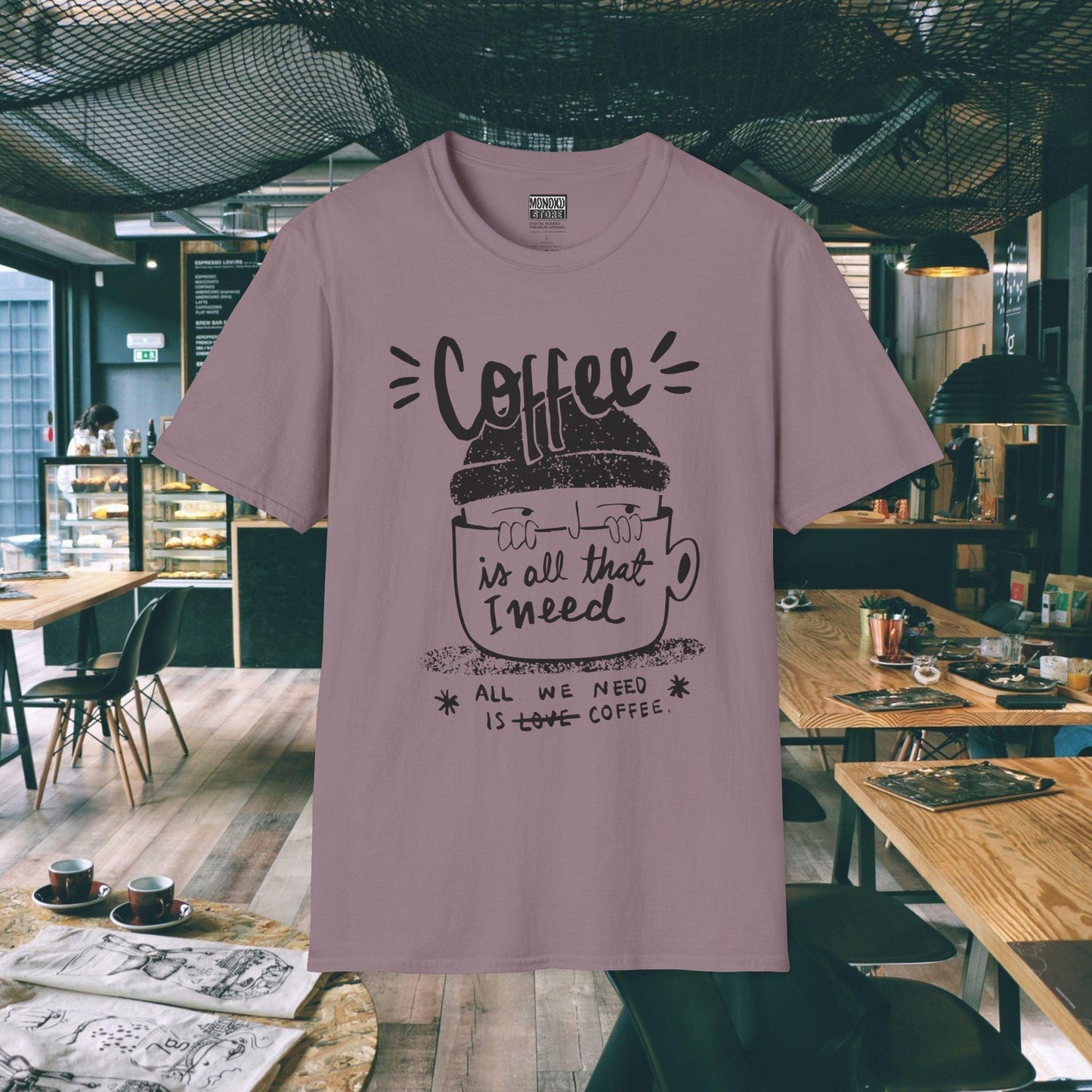 Coffee Vibes T-shirt - Gift for Digital Nomads, Creatives & Developers | Work-From-Anywhere Shirt - Monoku Store