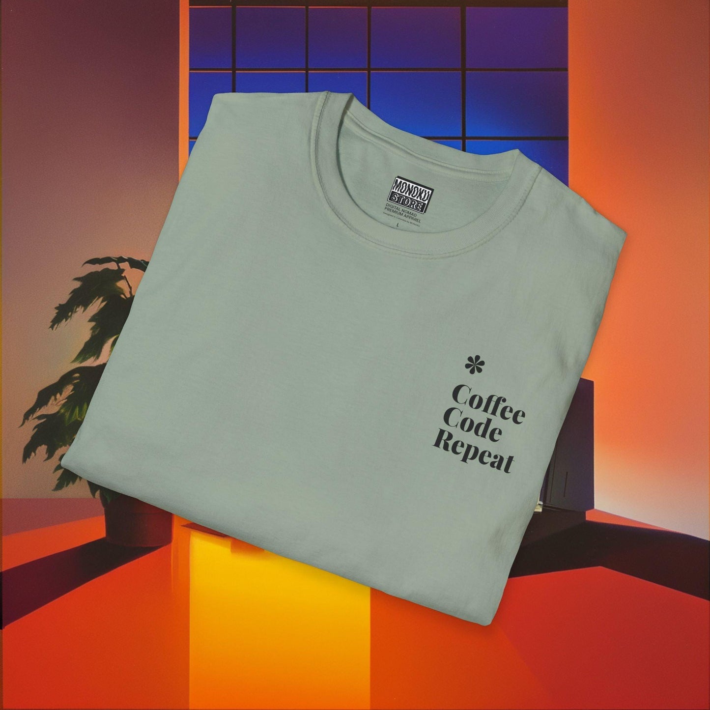 Coffee Code Repeat T-shirt - Programmer Gift, T-shirt for Coders, Devs & Digital Nomads - Monoku Store