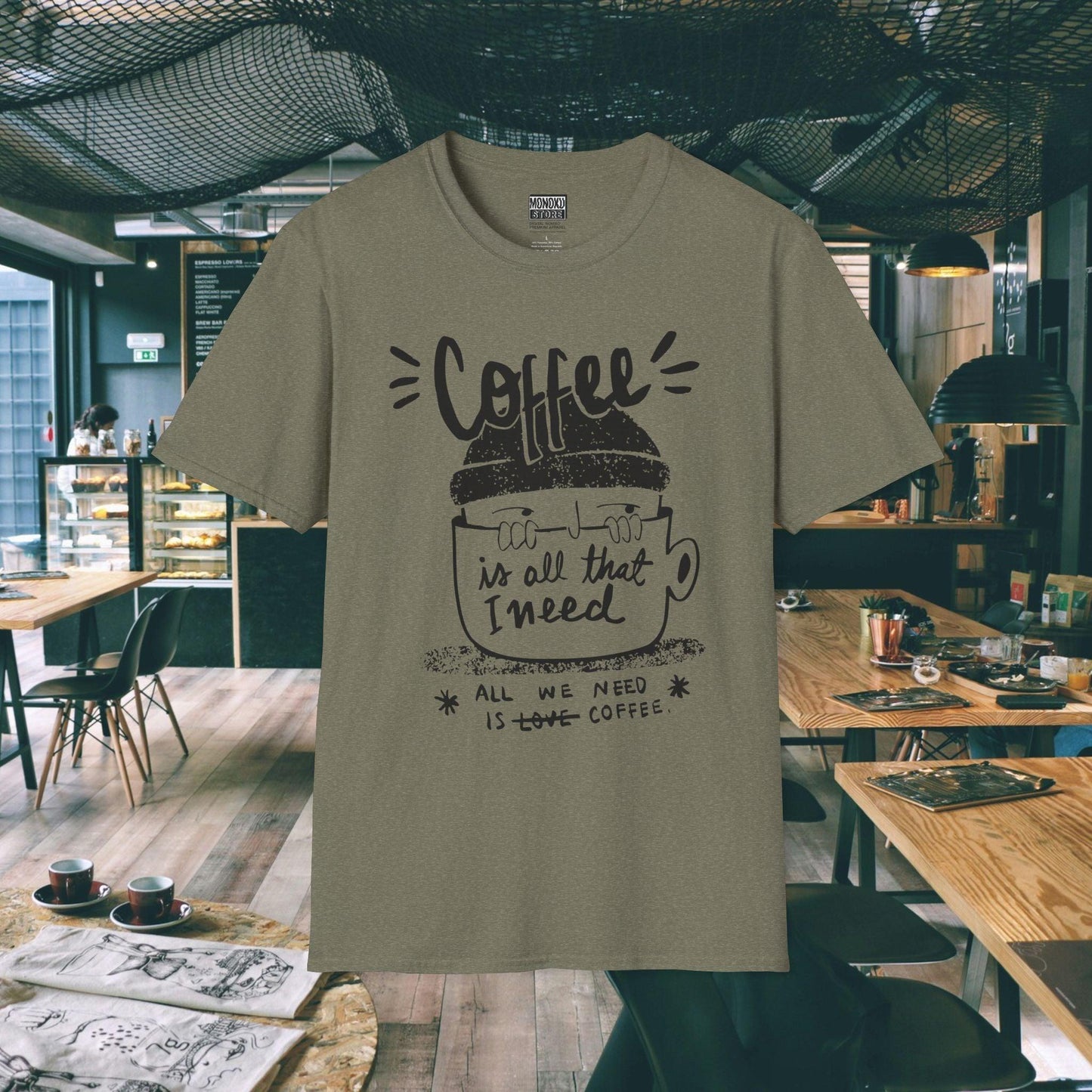 Coffee Vibes T-shirt - Gift for Digital Nomads, Creatives & Developers | Work-From-Anywhere Shirt - Monoku Store