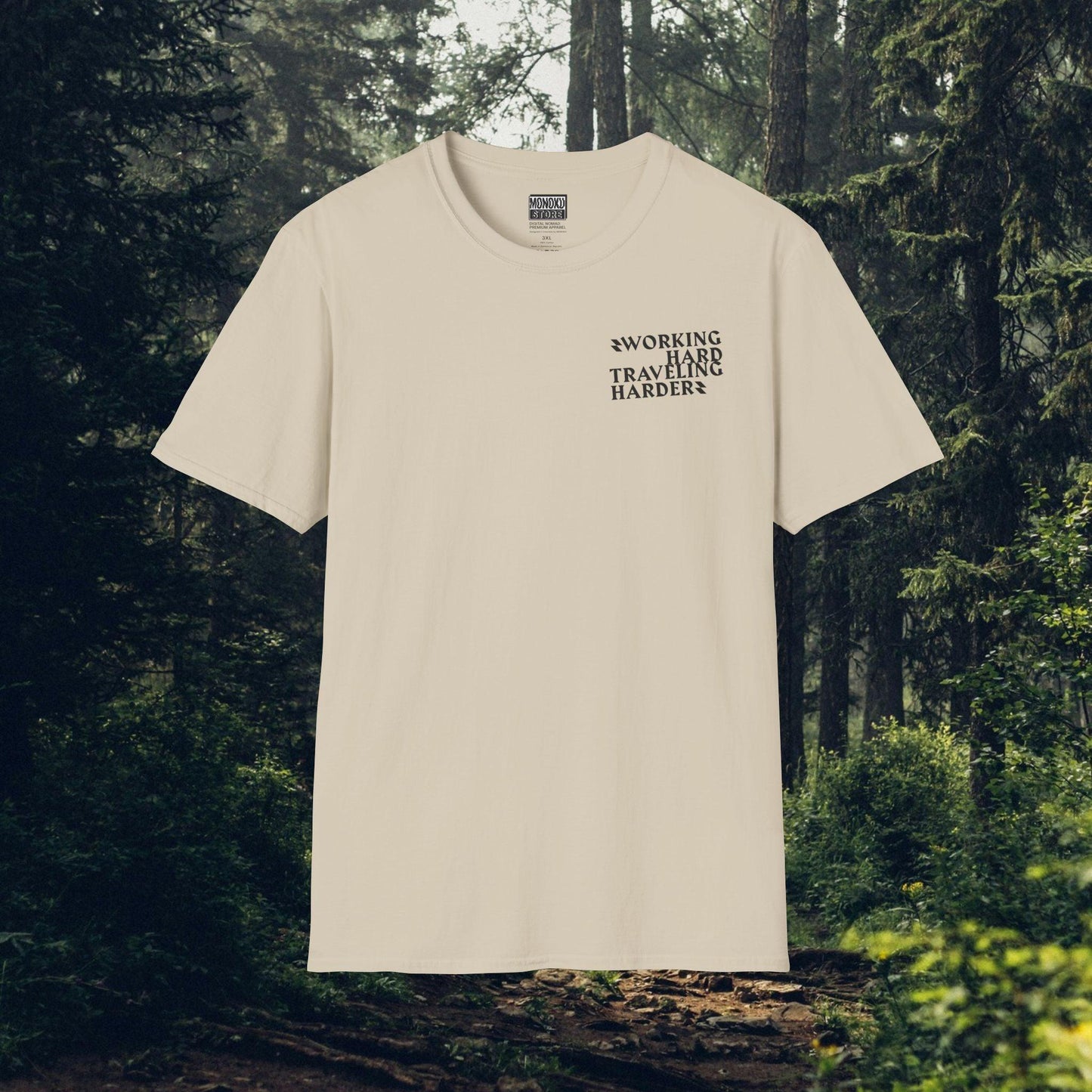 Working Hard, Traveling Harder T-shirt β Digital Nomad Lifestyle | Unisex Remote Work Shirt - Monoku Store