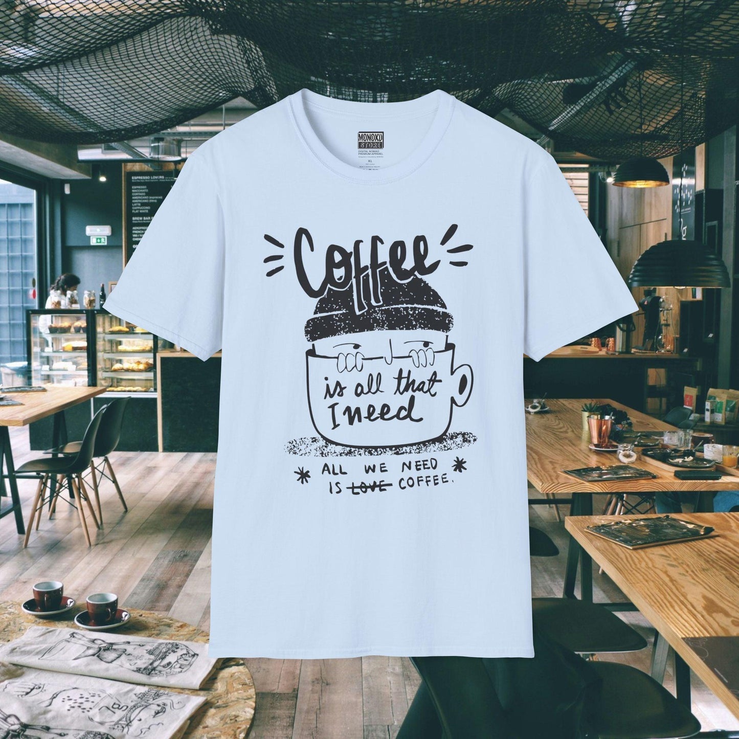 Coffee Vibes T-shirt - Gift for Digital Nomads, Creatives & Developers | Work-From-Anywhere Shirt - Monoku Store