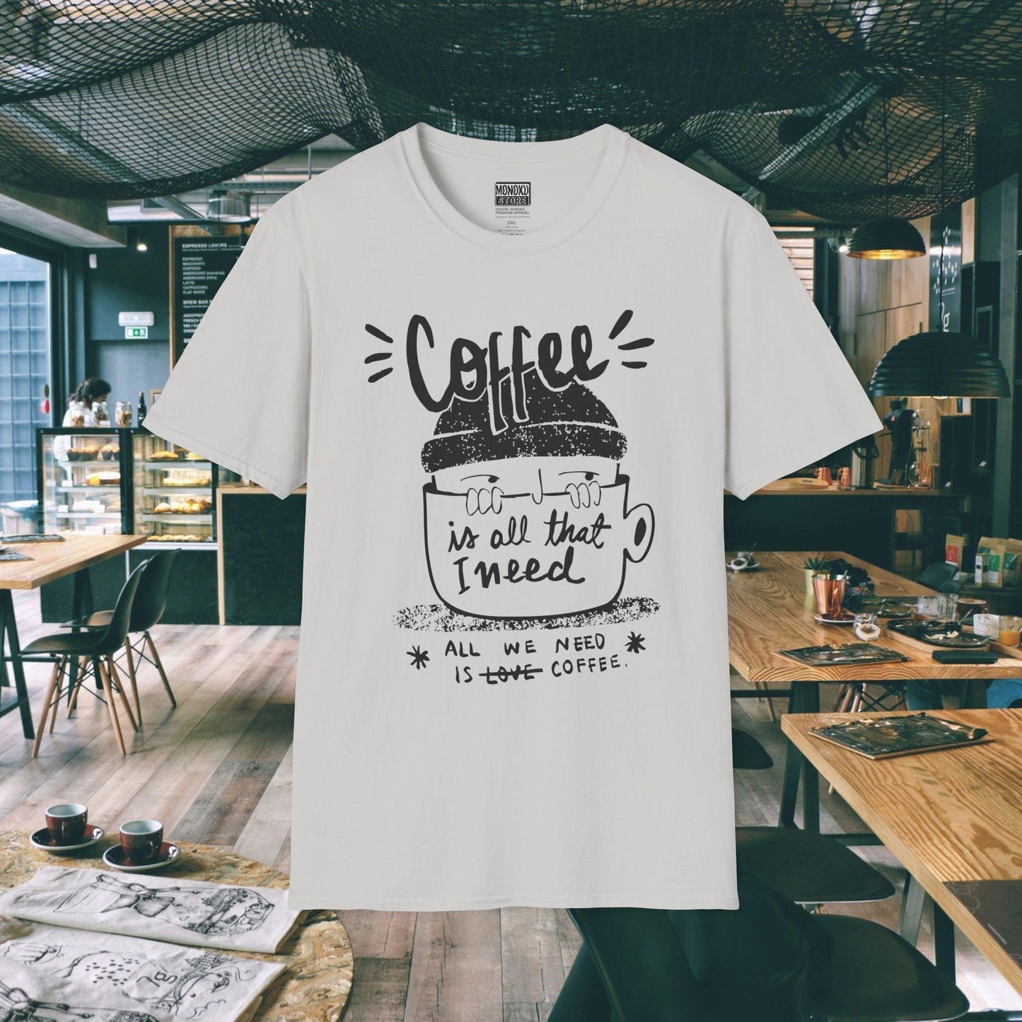 Coffee Vibes T-shirt - Gift for Digital Nomads, Creatives & Developers | Work-From-Anywhere Shirt - Monoku Store