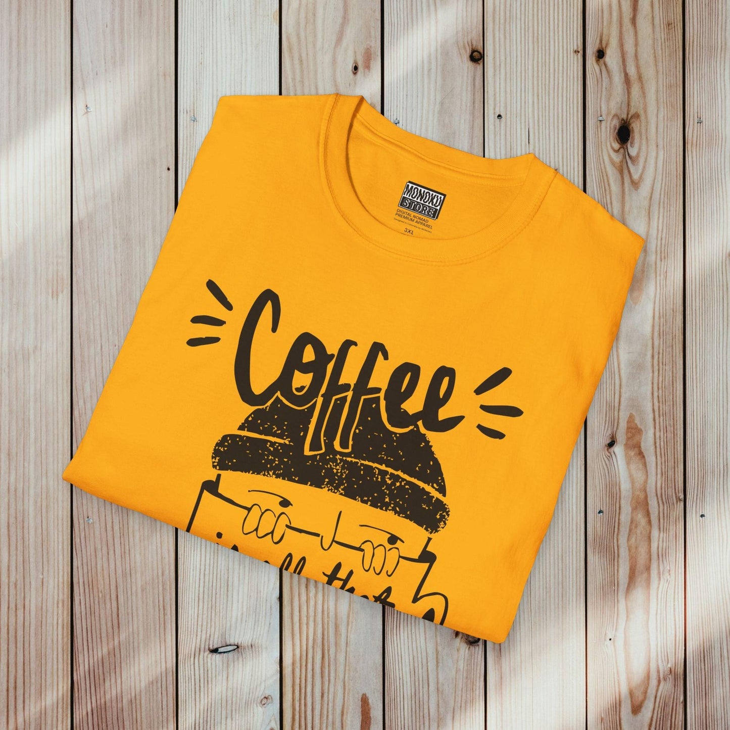 Coffee Vibes T-shirt - Gift for Digital Nomads, Creatives & Developers | Work-From-Anywhere Shirt - Monoku Store