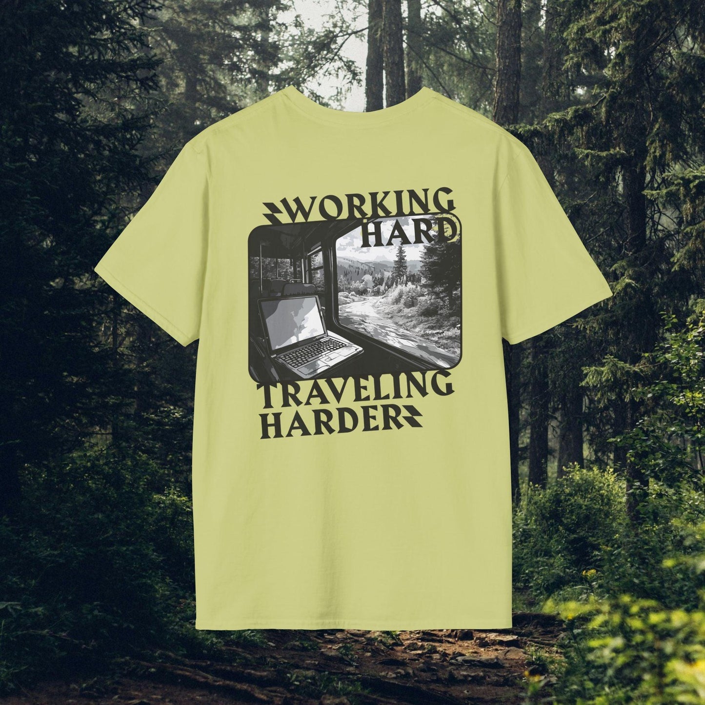 Working Hard, Traveling Harder T-shirt β Digital Nomad Lifestyle | Unisex Remote Work Shirt - Monoku Store