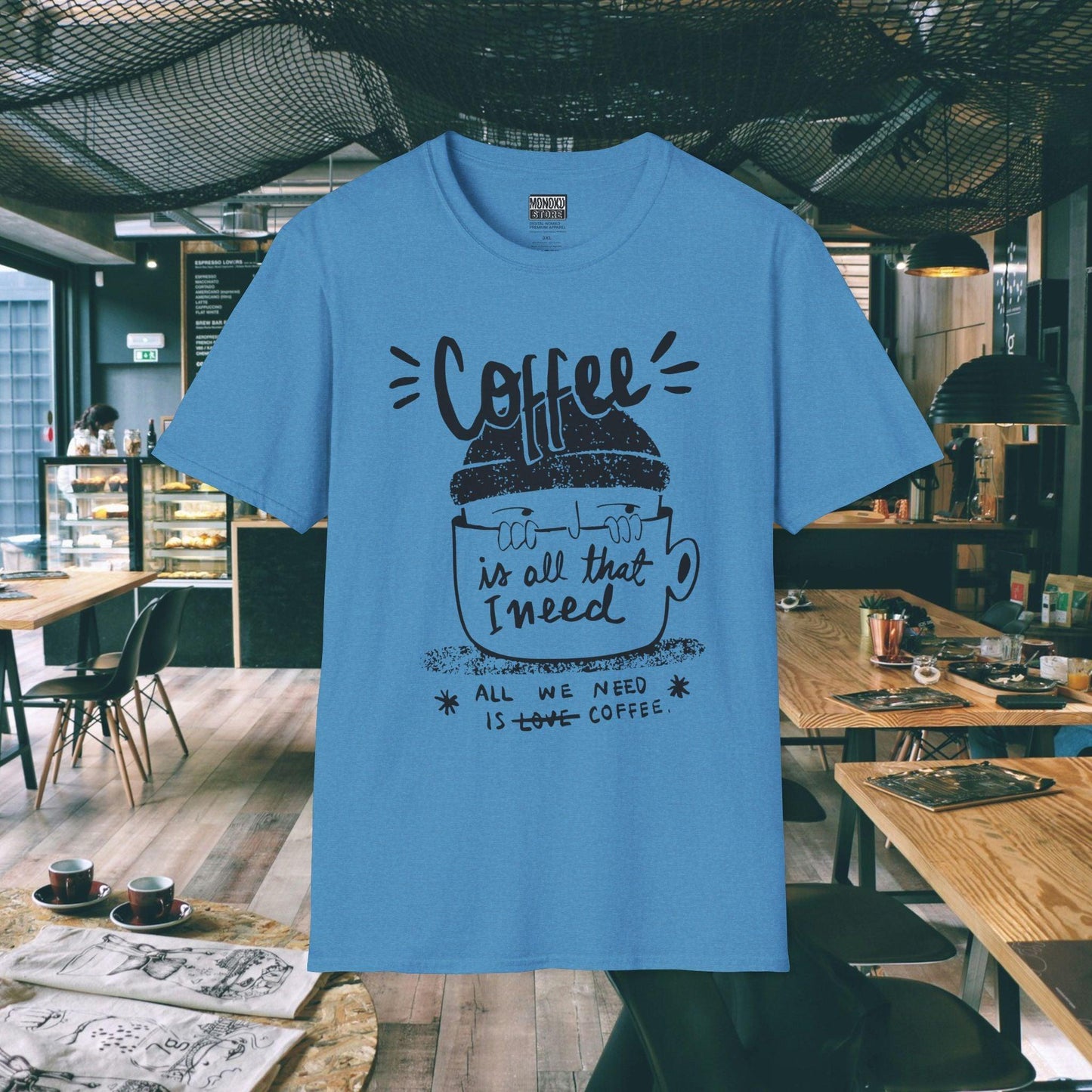 Coffee Vibes T-shirt - Gift for Digital Nomads, Creatives & Developers | Work-From-Anywhere Shirt - Monoku Store