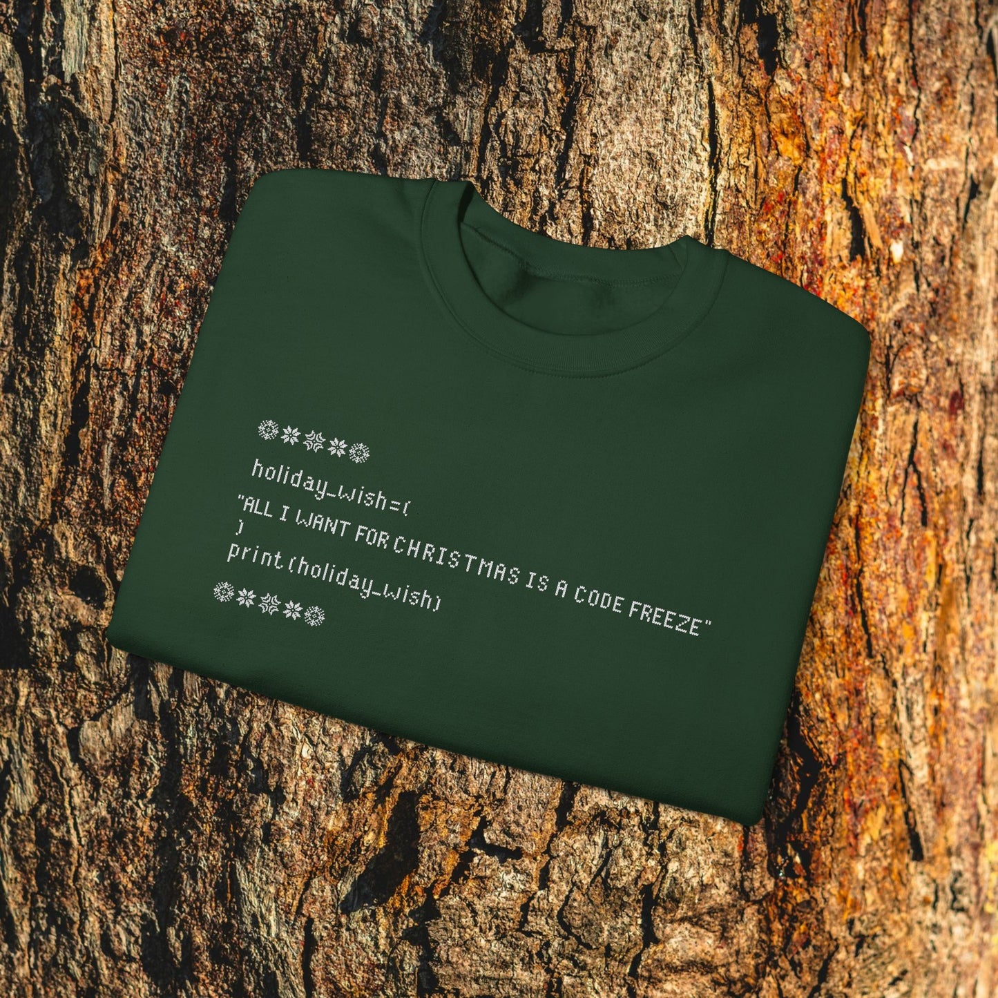 "All I Want for Christmas is a Code Freeze" | Perfect Sweatshirt for Programmers, Limited Edition | Funny Holiday Techwear | Black Friday, Holiday Gift