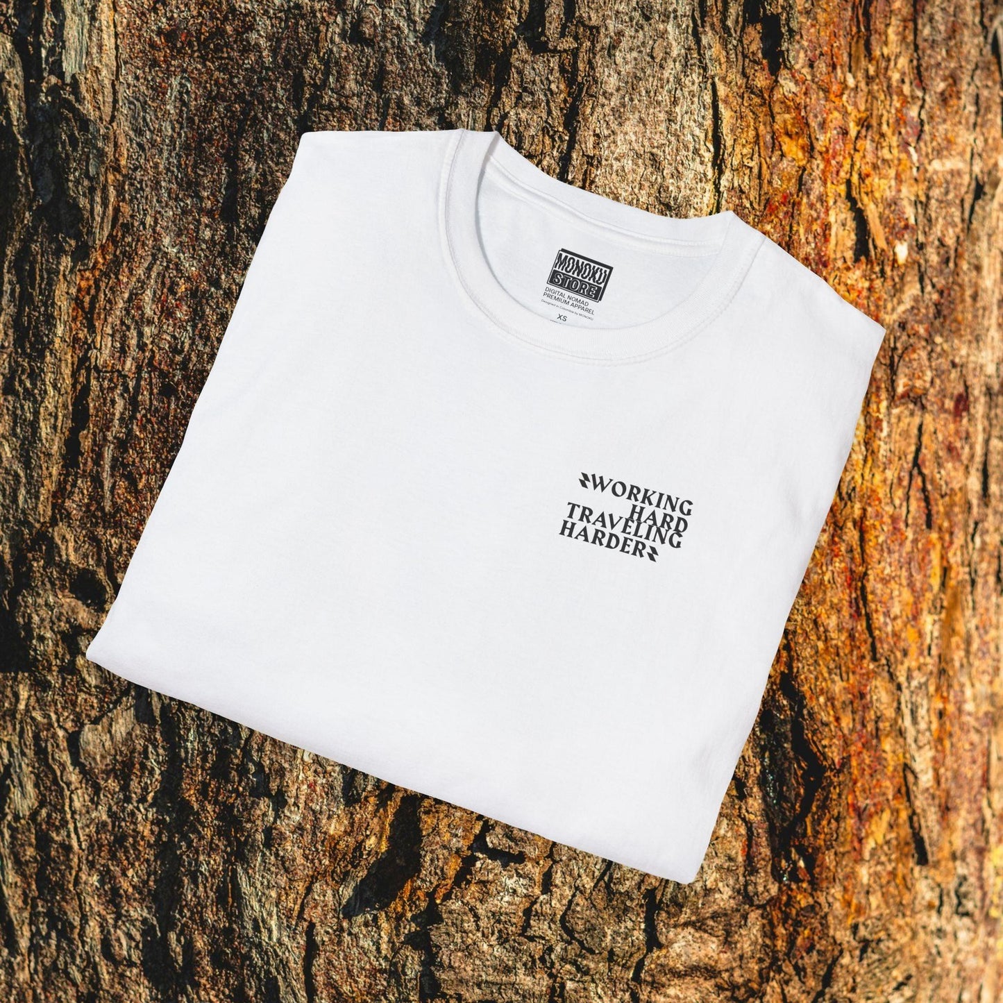 Working Hard, Traveling Harder T-shirt β Digital Nomad Lifestyle | Unisex Remote Work Shirt - Monoku Store