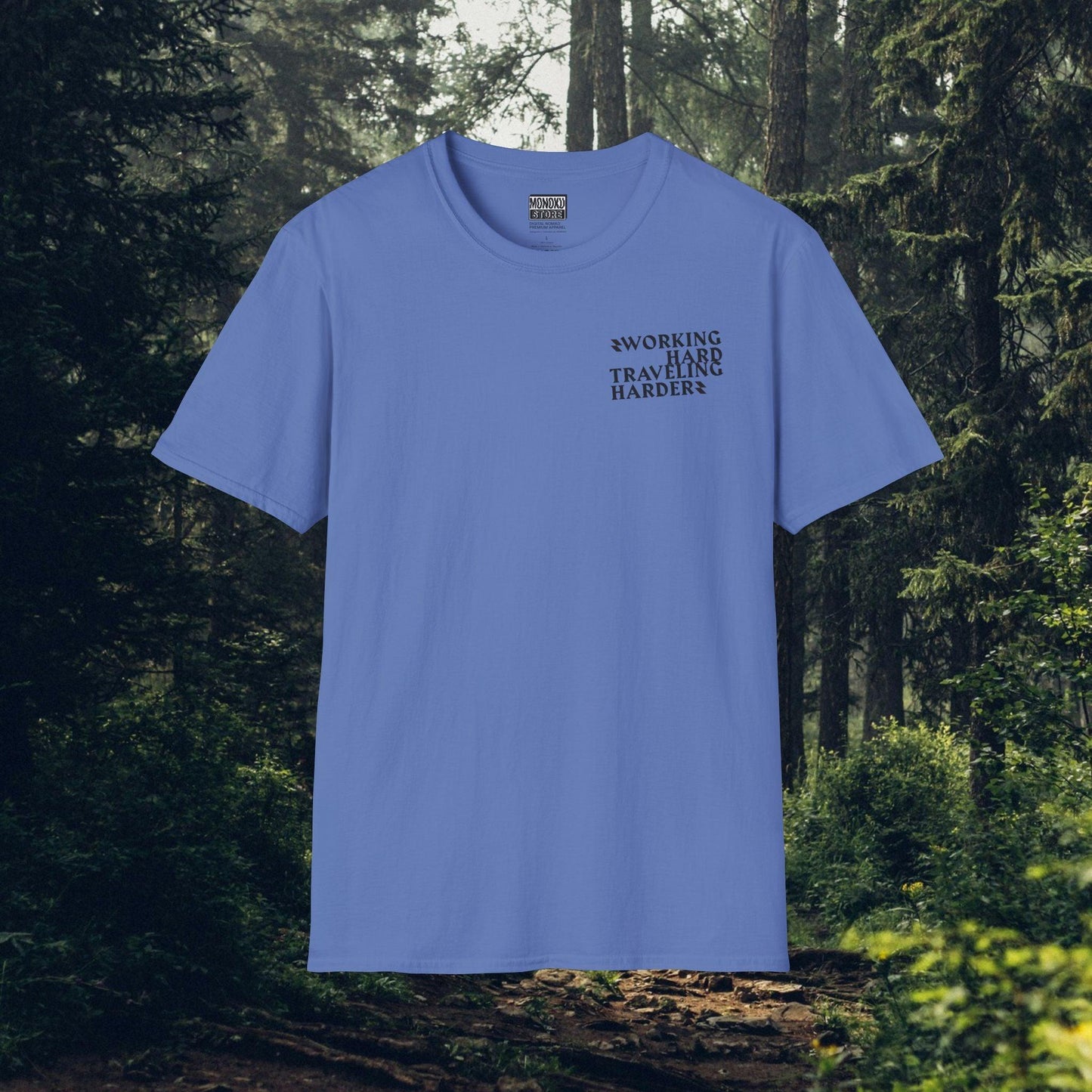 Working Hard, Traveling Harder T-shirt β Digital Nomad Lifestyle | Unisex Remote Work Shirt - Monoku Store