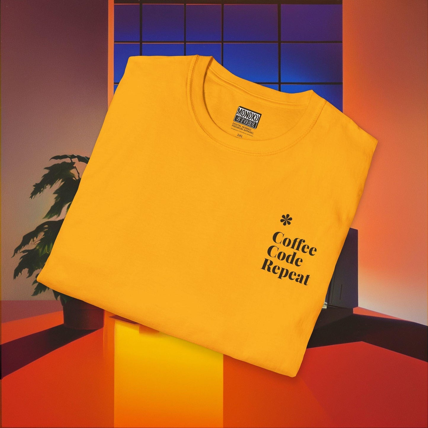 Coffee Code Repeat T-shirt - Programmer Gift, T-shirt for Coders, Devs & Digital Nomads - Monoku Store
