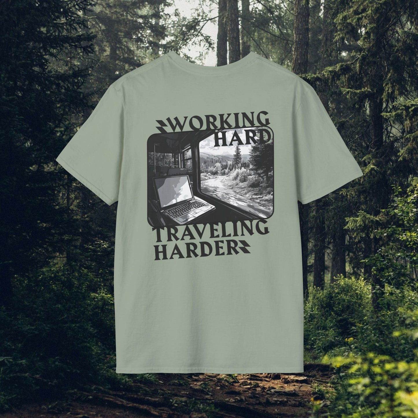 Working Hard, Traveling Harder T-shirt β Digital Nomad Lifestyle | Unisex Remote Work Shirt - Monoku Store
