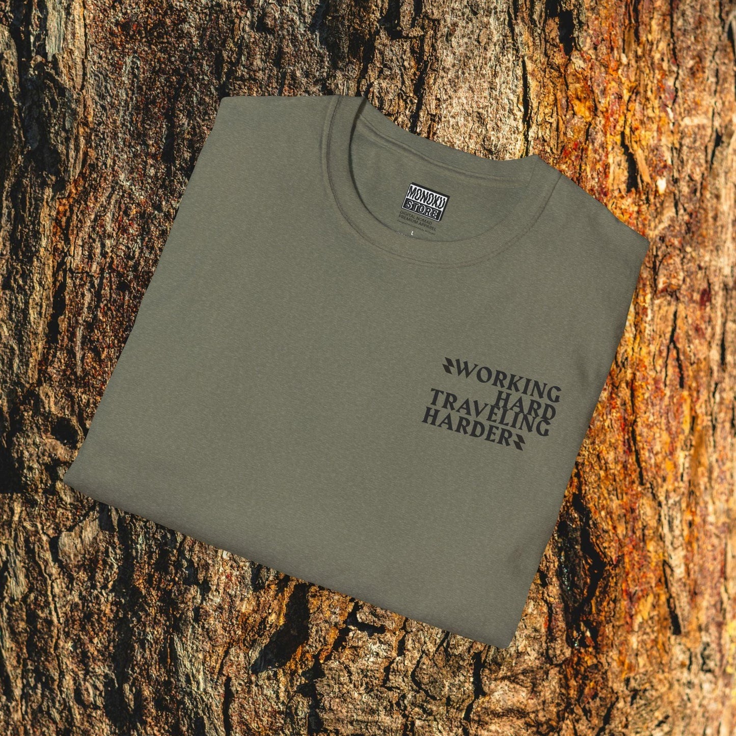 Working Hard, Traveling Harder T-shirt β Digital Nomad Lifestyle | Unisex Remote Work Shirt - Monoku Store