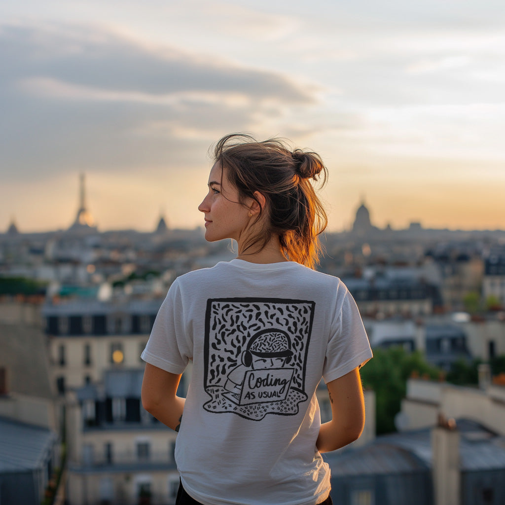 Coding As Usual T-shirt - Gift for Coders, Developers & Digital Nomads - Monoku Store