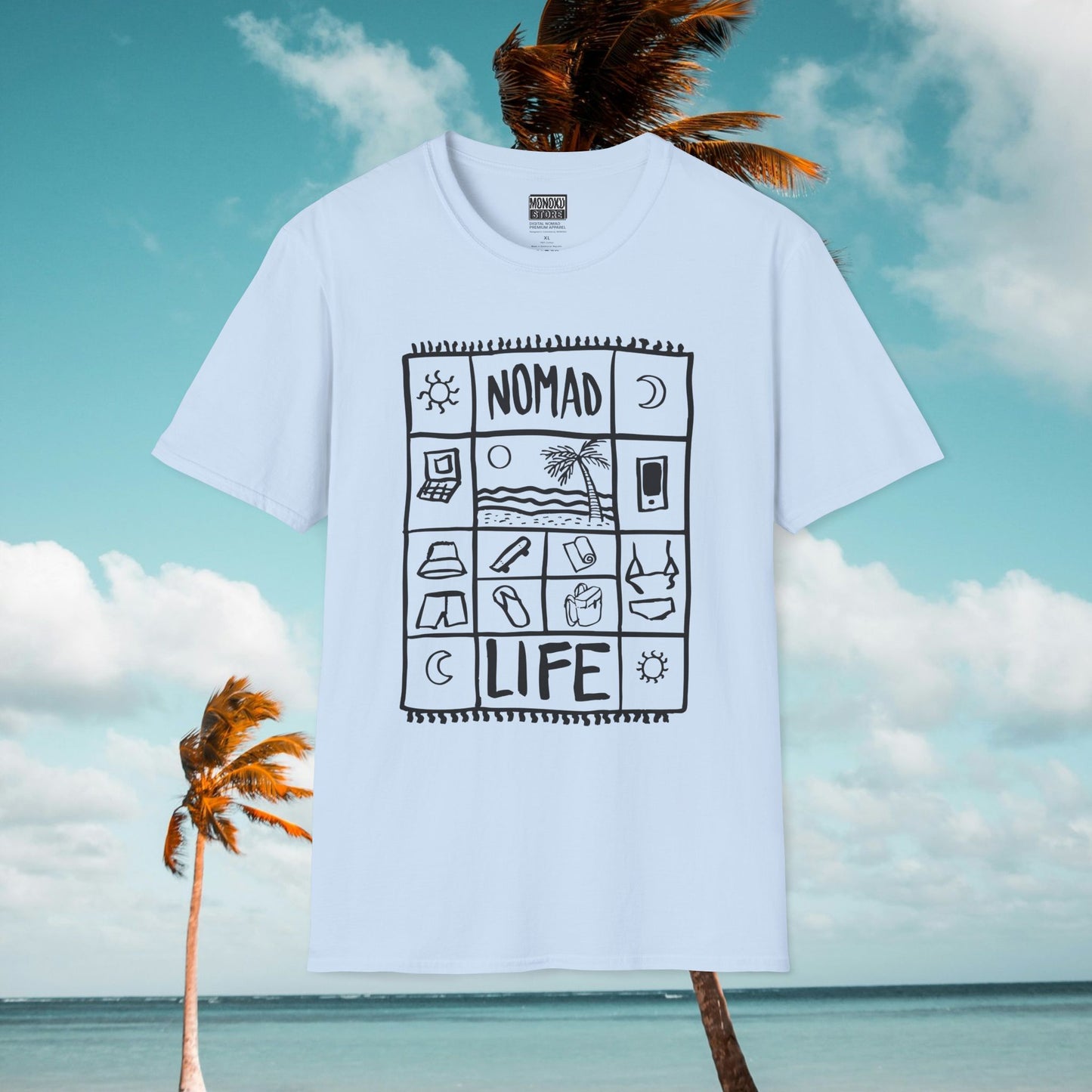 Nomad Life T-Shirt - Digital Nomad Gift, Adventure Tee for Travelers & Remote Workers - Monoku Store