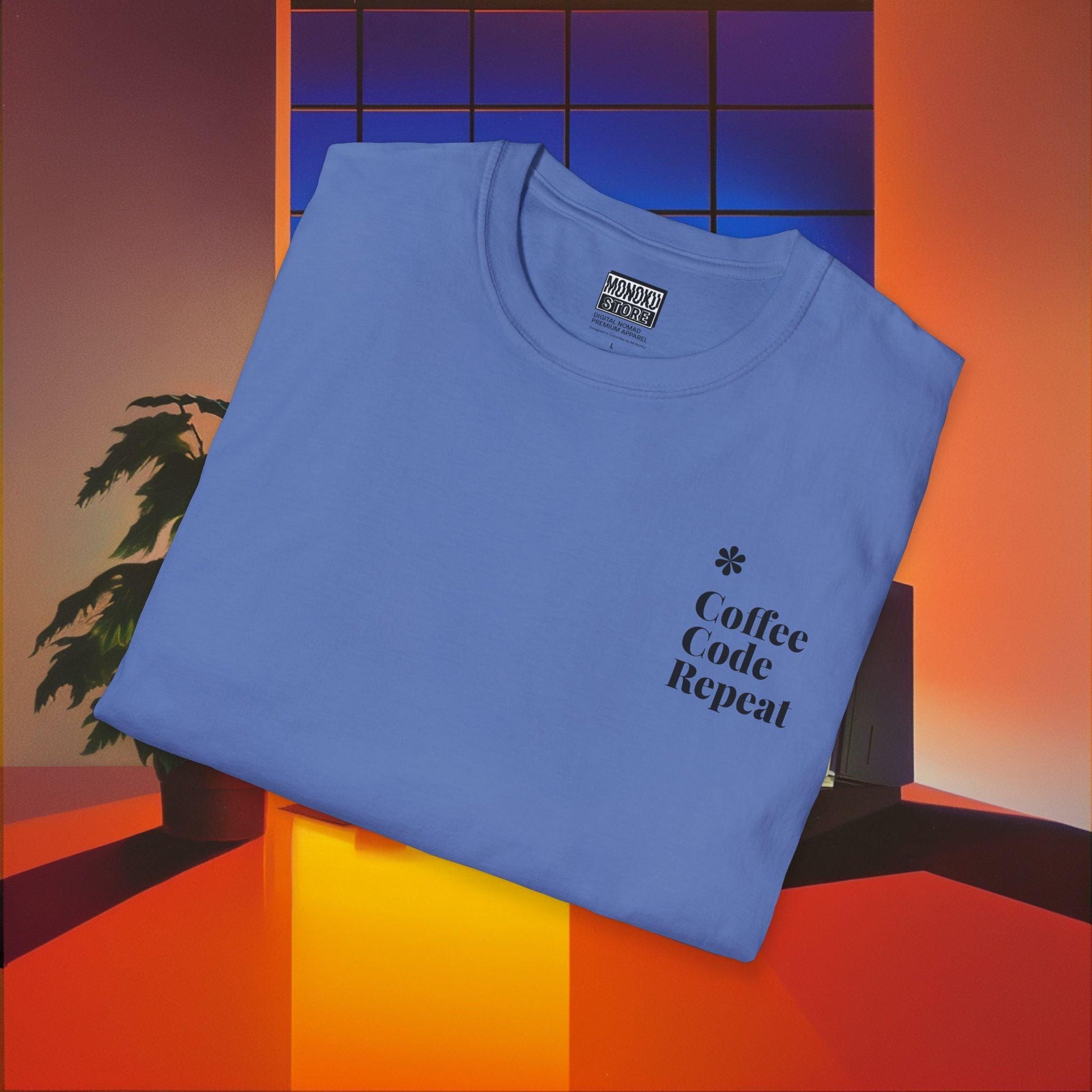 Coffee Code Repeat T-shirt - Programmer Gift, T-shirt for Coders, Devs & Digital Nomads - Monoku Store