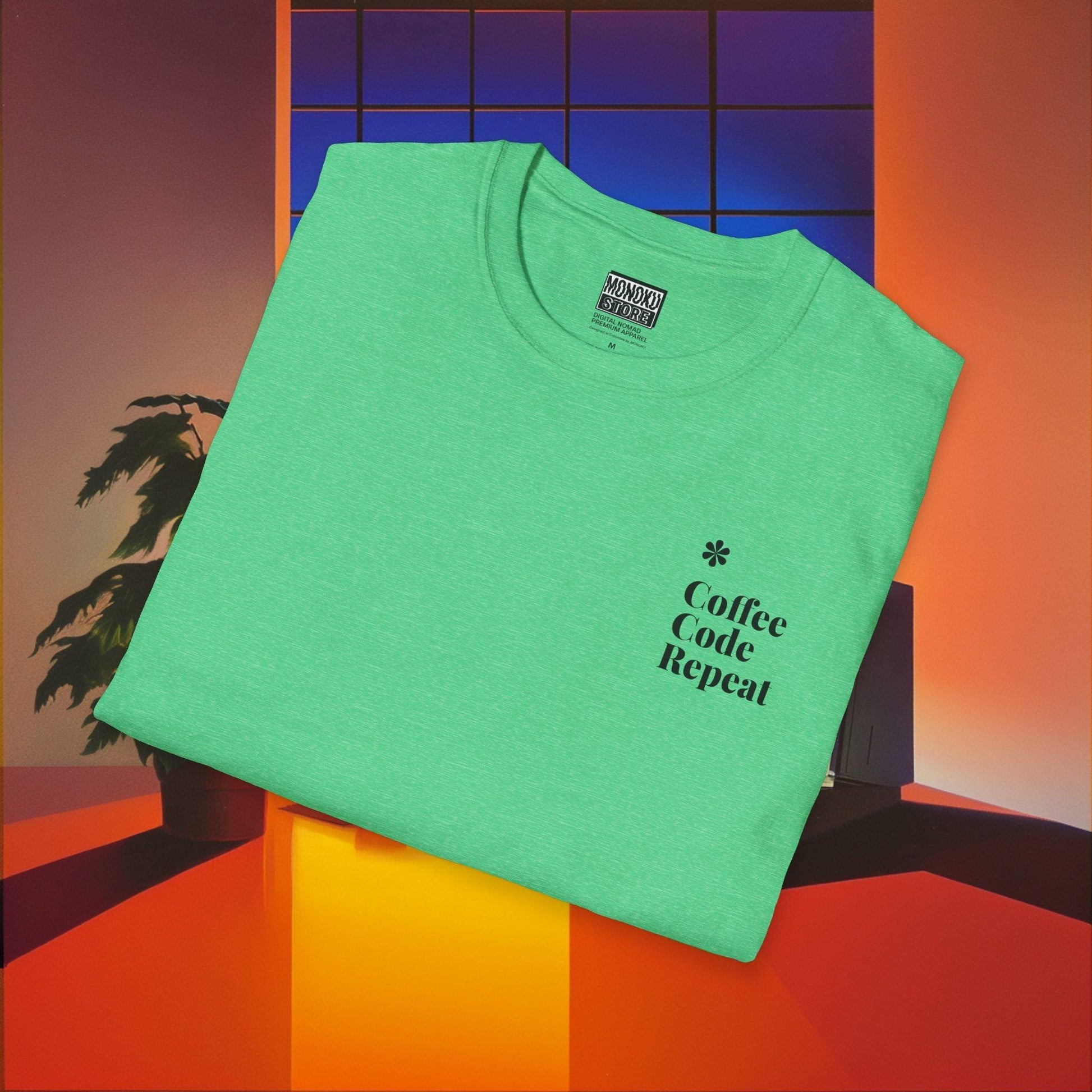 Coffee Code Repeat T-shirt - Programmer Gift, T-shirt for Coders, Devs & Digital Nomads - Monoku Store