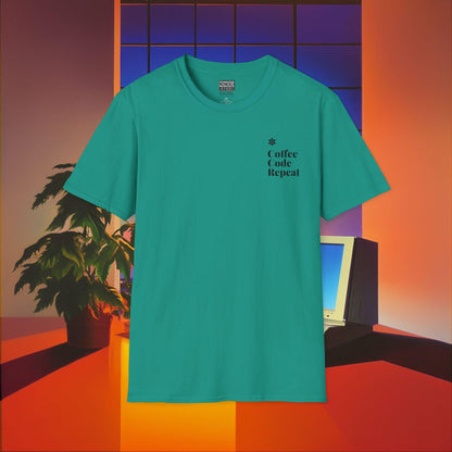 Coffee Code Repeat T-shirt - Programmer Gift, T-shirt for Coders, Devs & Digital Nomads - Monoku Store