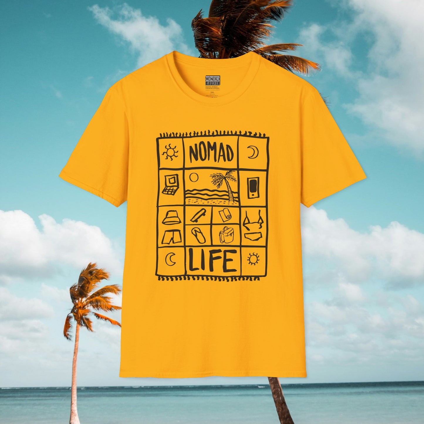 Nomad Life T-Shirt - Digital Nomad Gift, Adventure Tee for Travelers & Remote Workers - Monoku Store