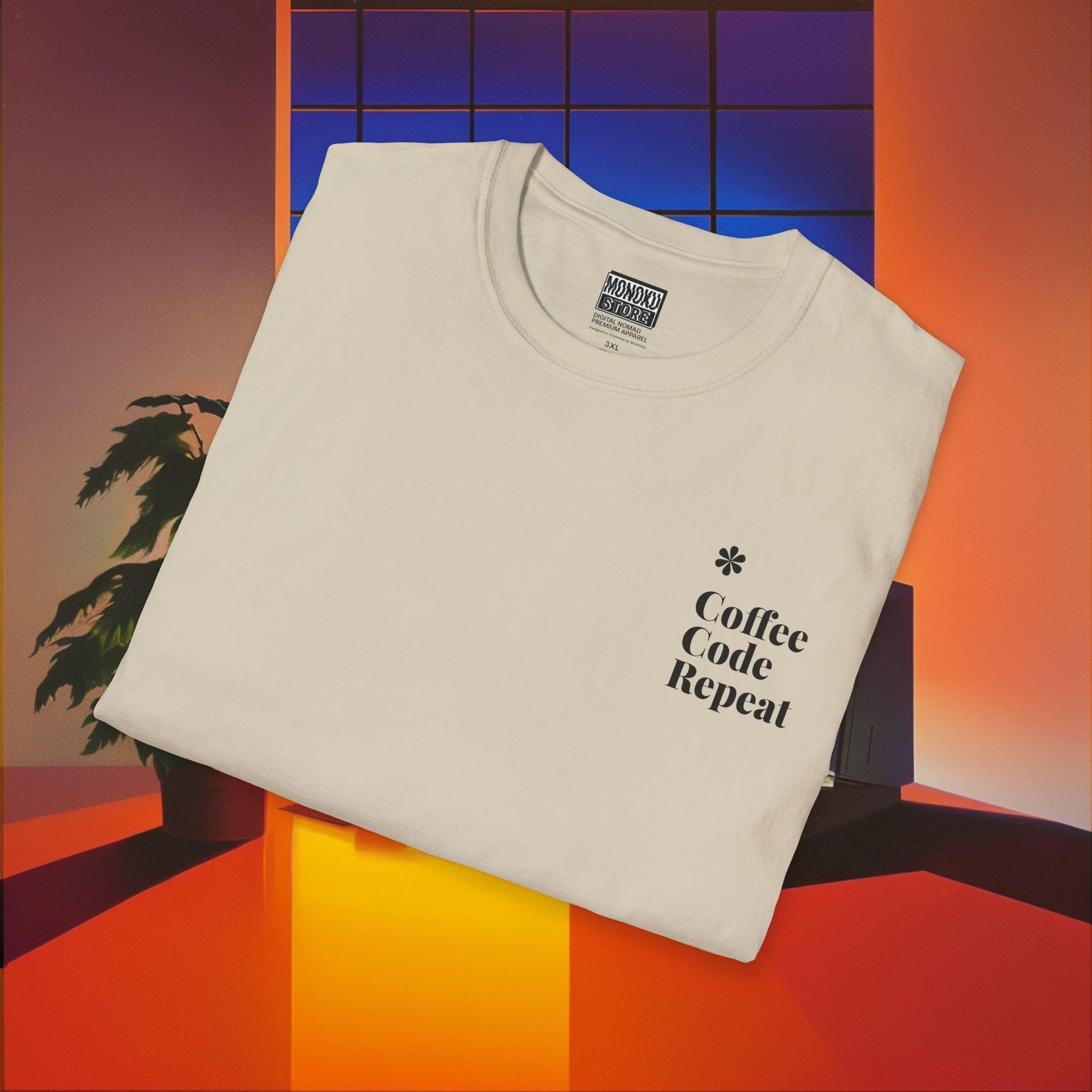 Coffee Code Repeat T-shirt - Programmer Gift, T-shirt for Coders, Devs & Digital Nomads - Monoku Store