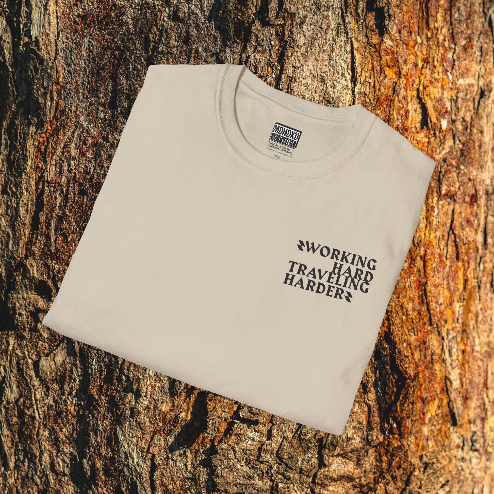 Working Hard, Traveling Harder T-shirt – Digital Nomad Lifestyle | Unisex Remote Work Shirt - Monoku Store