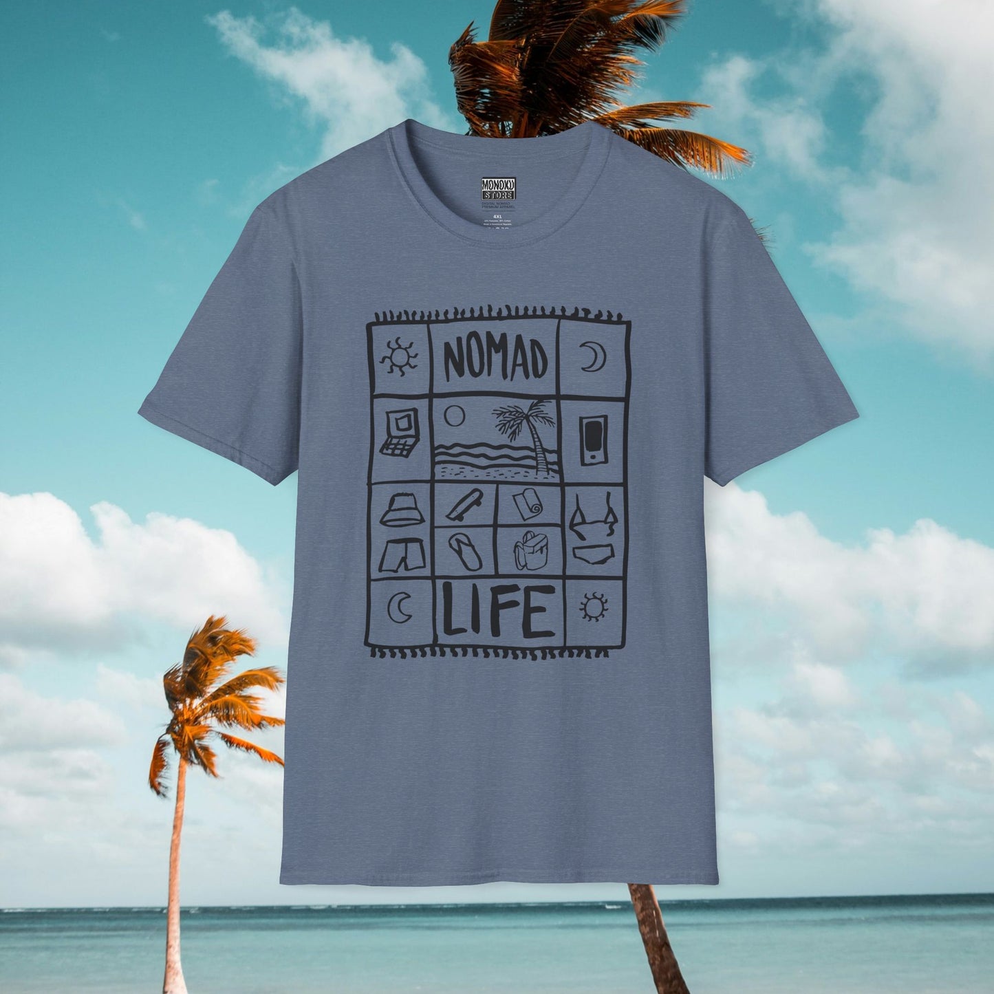 Nomad Life T-Shirt - Digital Nomad Gift, Adventure Tee for Travelers & Remote Workers - Monoku Store