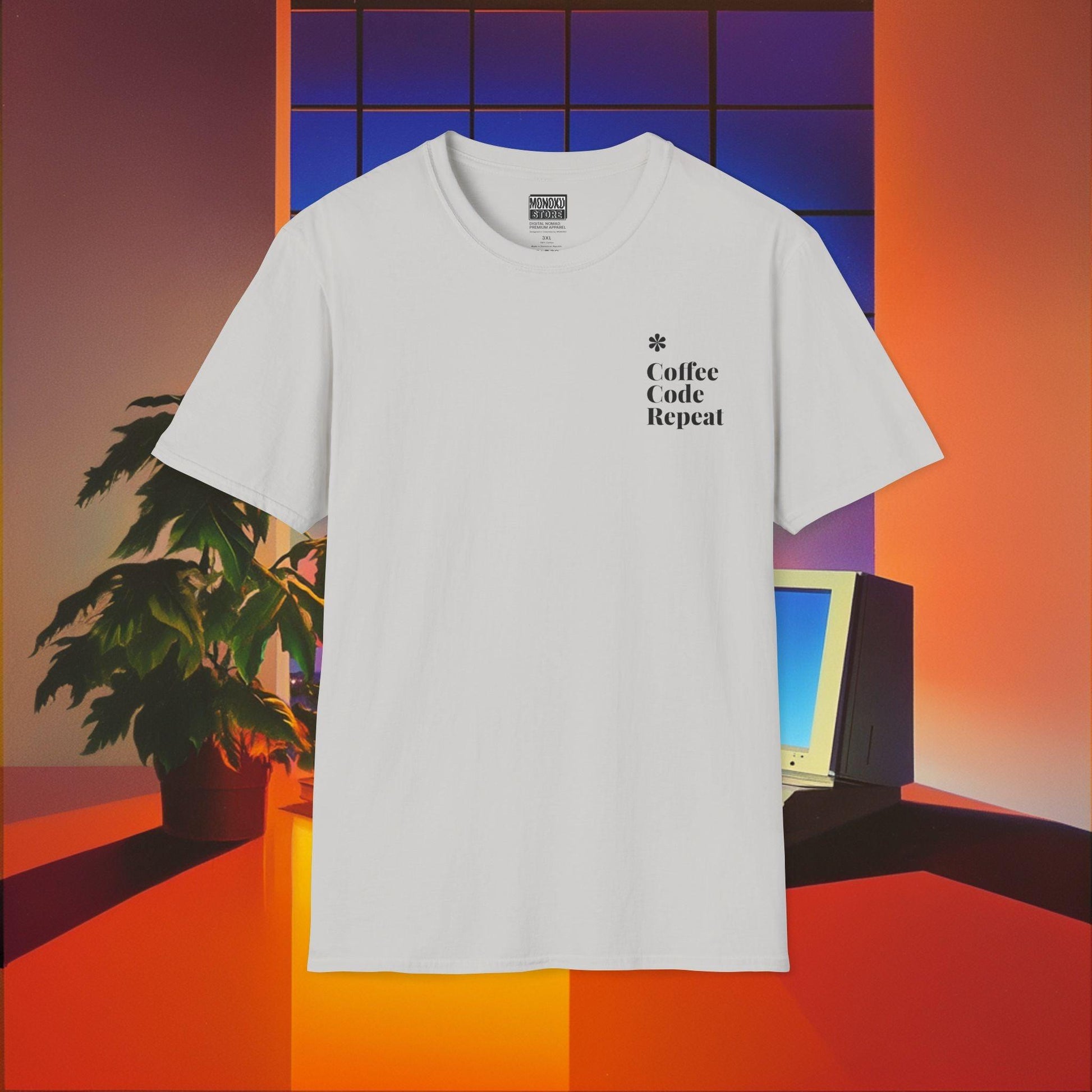 Coffee Code Repeat T-shirt - Programmer Gift, T-shirt for Coders, Devs & Digital Nomads - Monoku Store