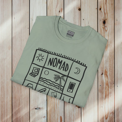 Nomad Life T-Shirt - Digital Nomad Gift, Adventure Tee for Travelers & Remote Workers - Monoku Store