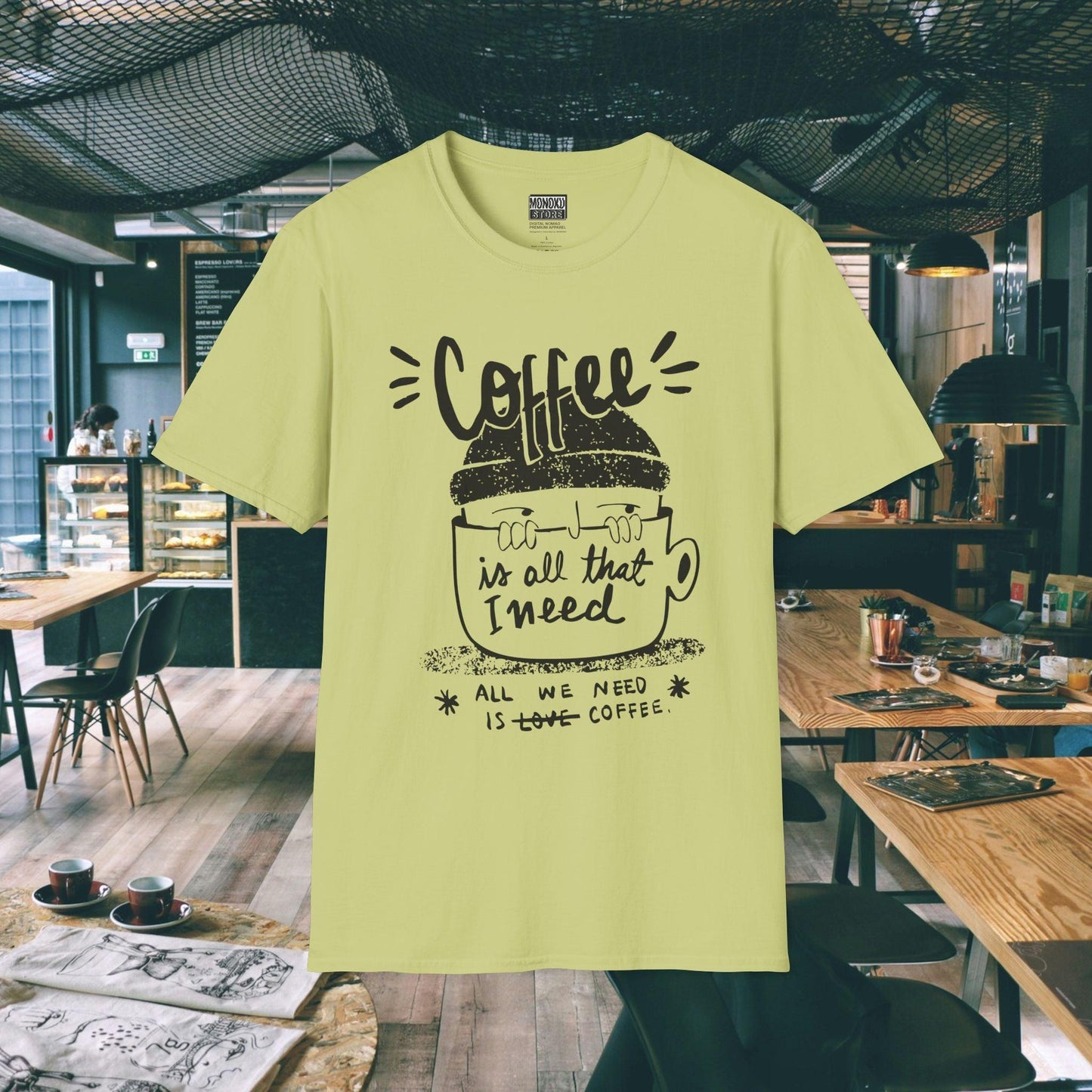 Coffee Vibes T-shirt - Gift for Digital Nomads, Creatives & Developers | Work-From-Anywhere Shirt - Monoku Store