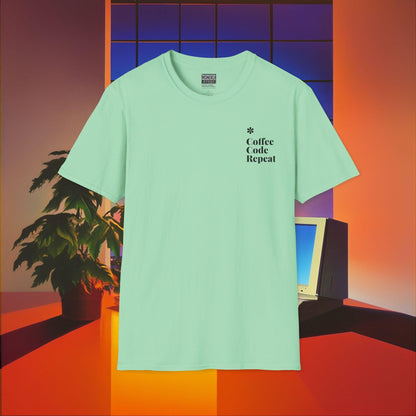 Coffee Code Repeat T-shirt - Programmer Gift, T-shirt for Coders, Devs & Digital Nomads - Monoku Store