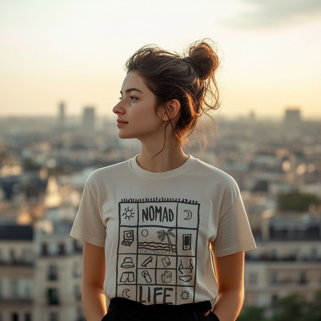 Nomad Life T-Shirt - Digital Nomad Gift, Adventure Tee for Travelers & Remote Workers - Monoku Store