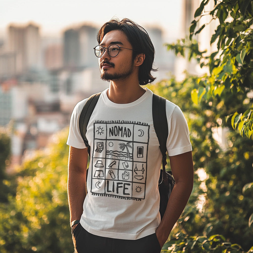 Nomad Life T-Shirt - Digital Nomad Gift, Adventure Tee for Travelers & Remote Workers - Monoku Store